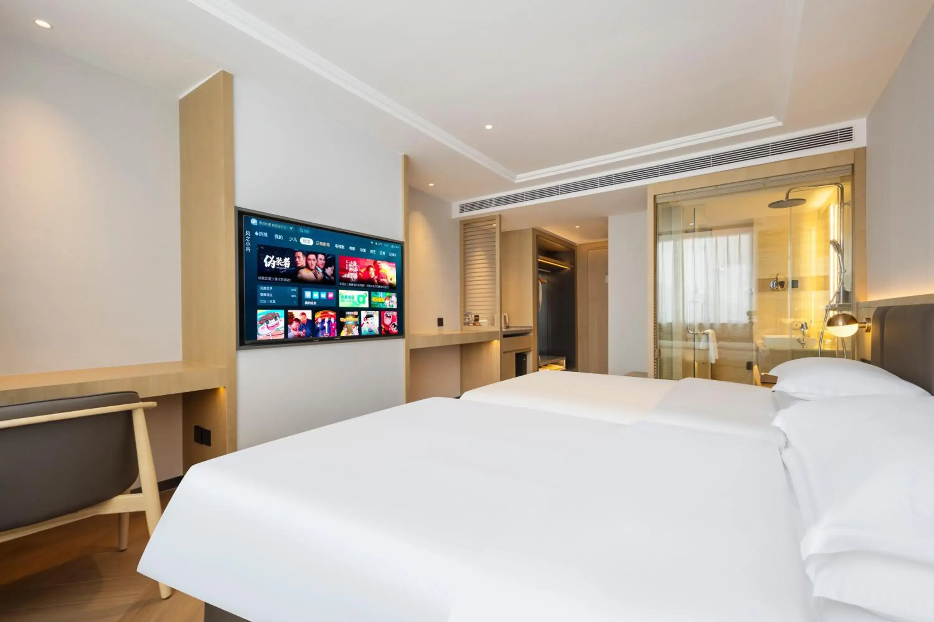 Bed in The Center Hotel Weihai Bed in The Center Hotel Weihai