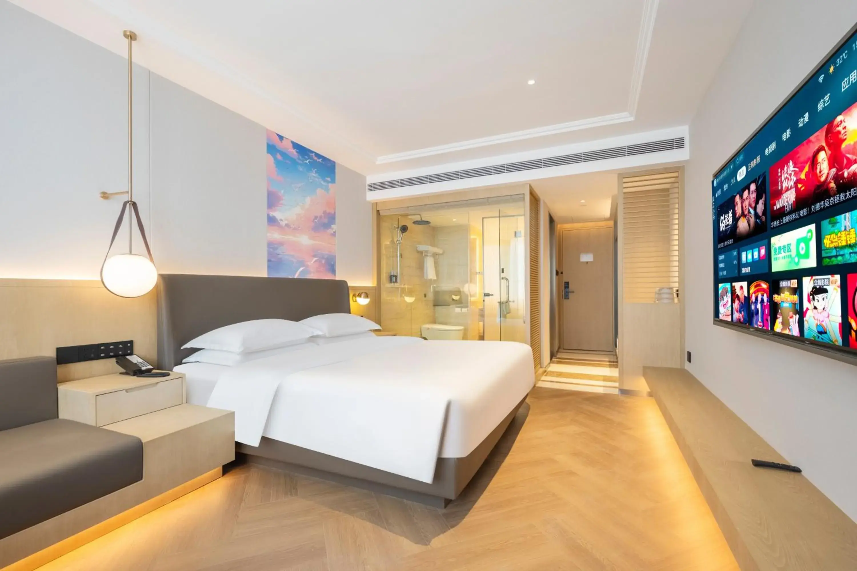 Bed in The Center Hotel Weihai Bed in The Center Hotel Weihai