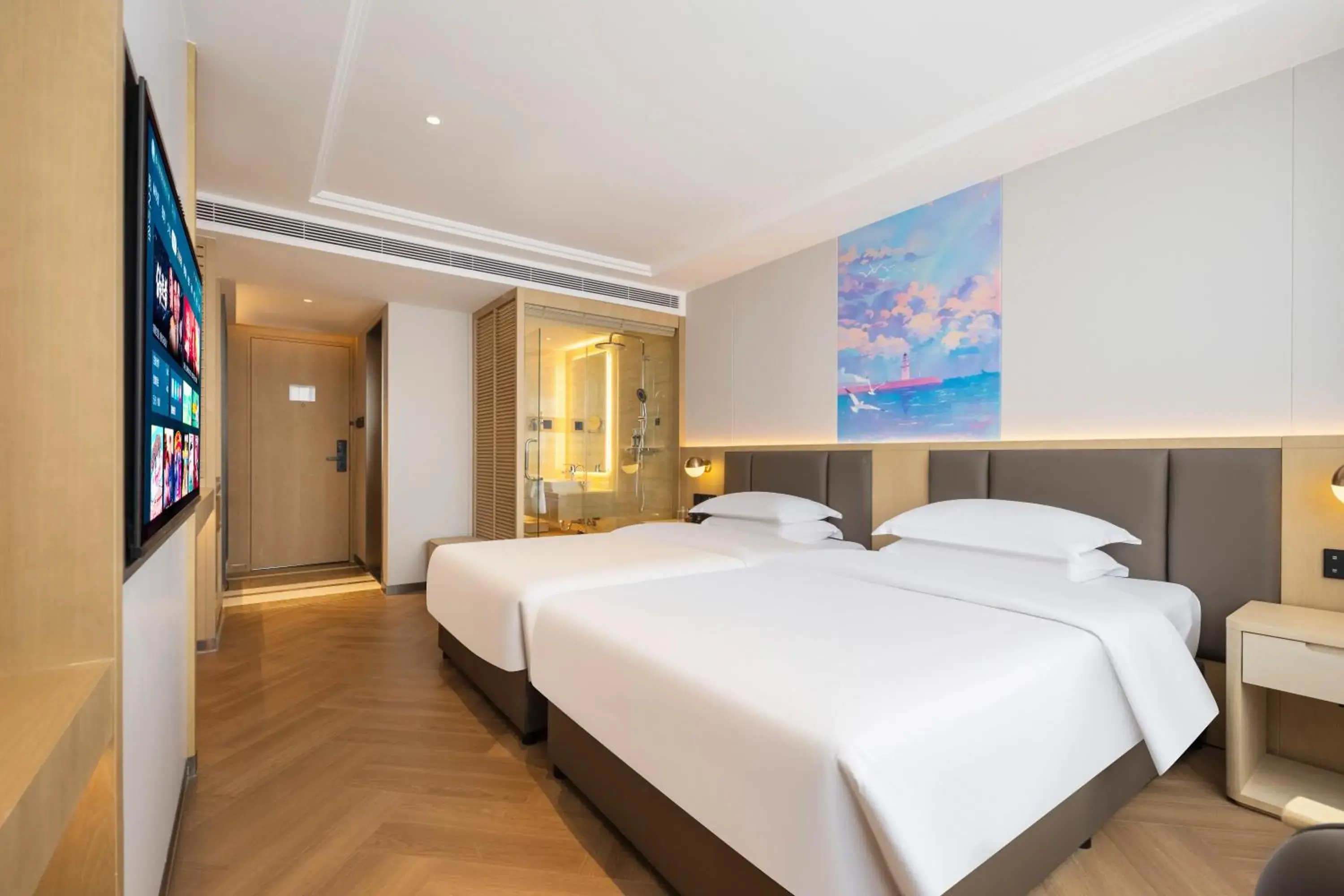 Bed in The Center Hotel Weihai Bed in The Center Hotel Weihai