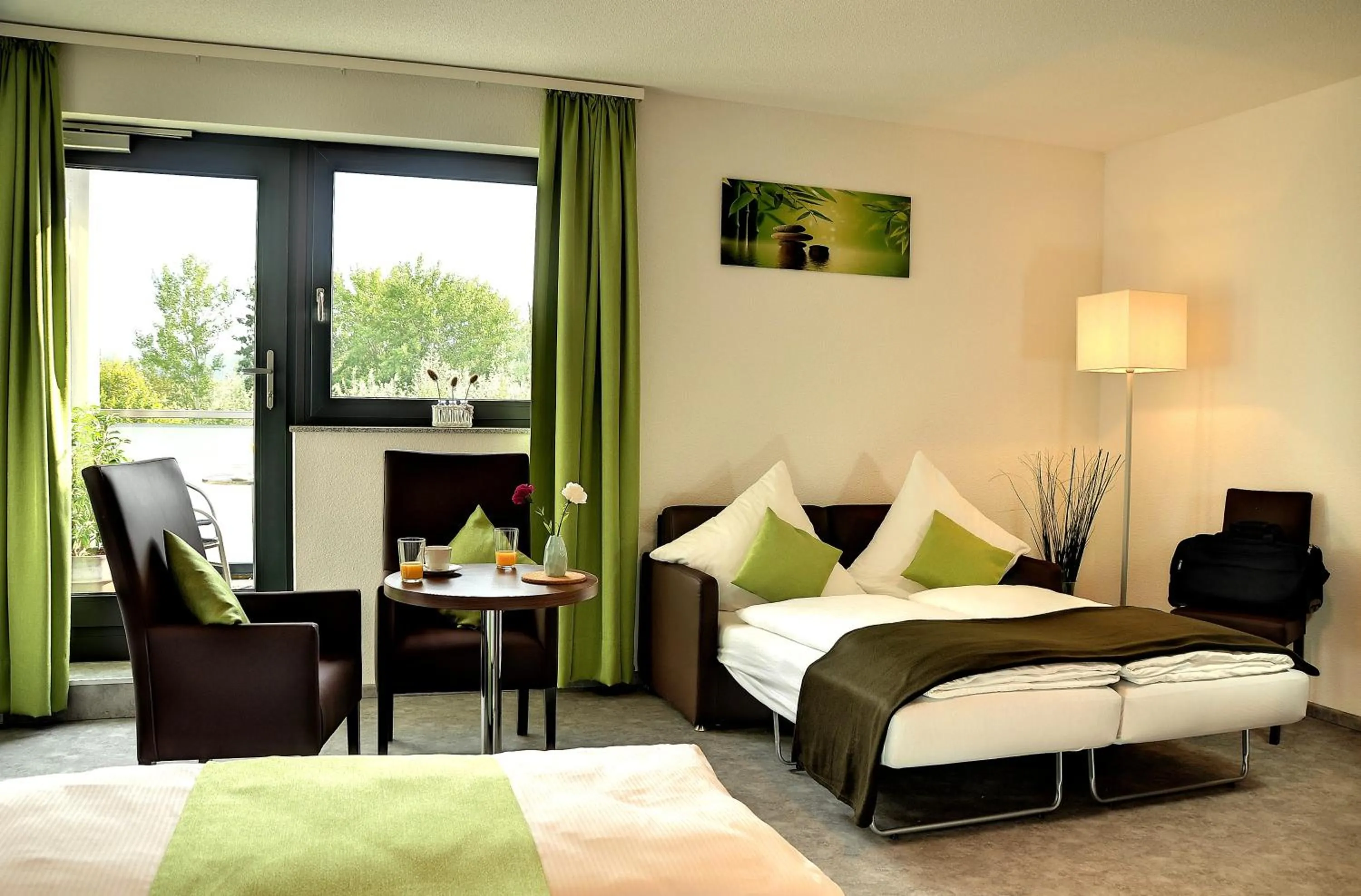 Bed in Motel am Fürfelder Schloss