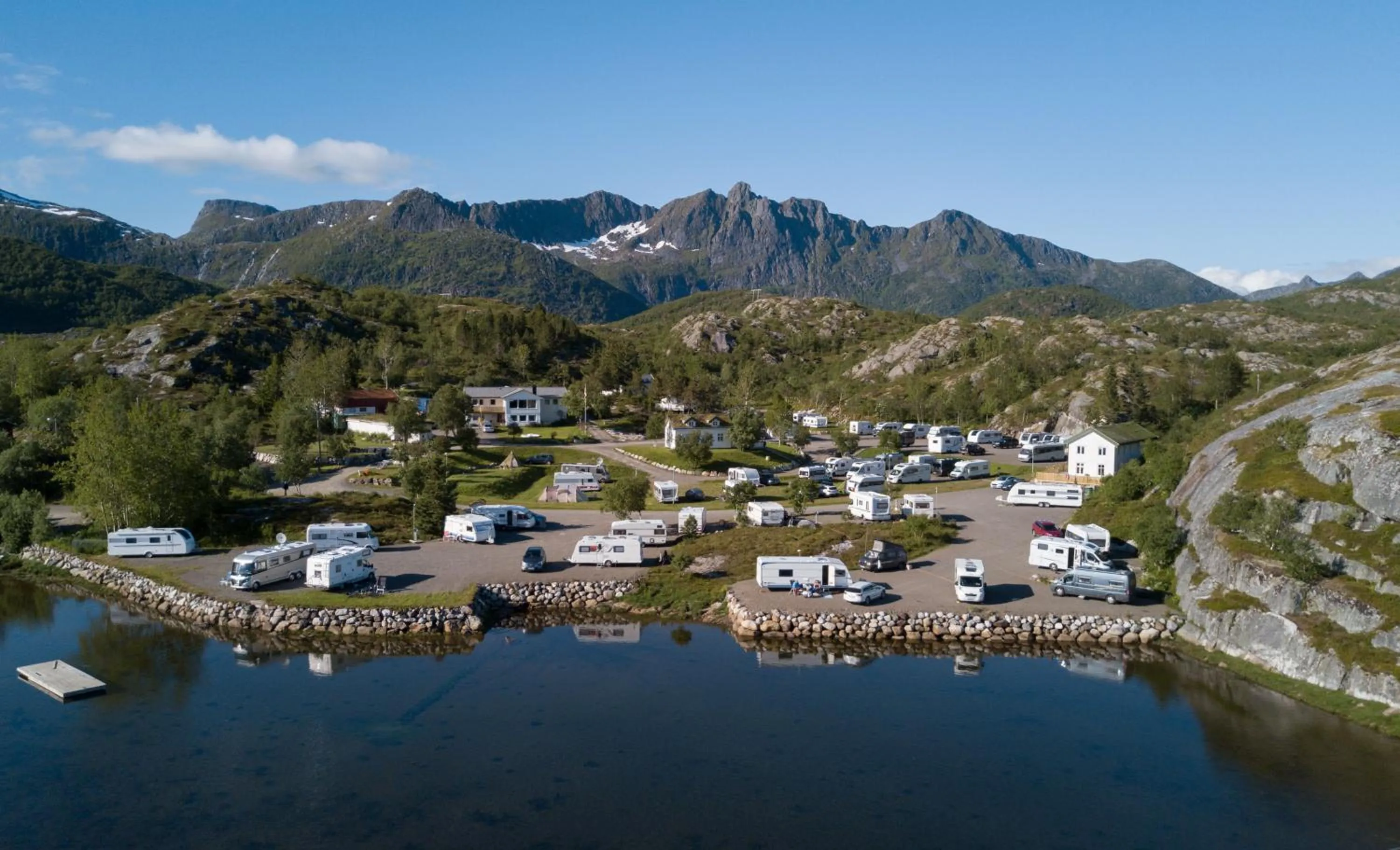 Bird's eye view in Kabelvåg Feriehus & Camping