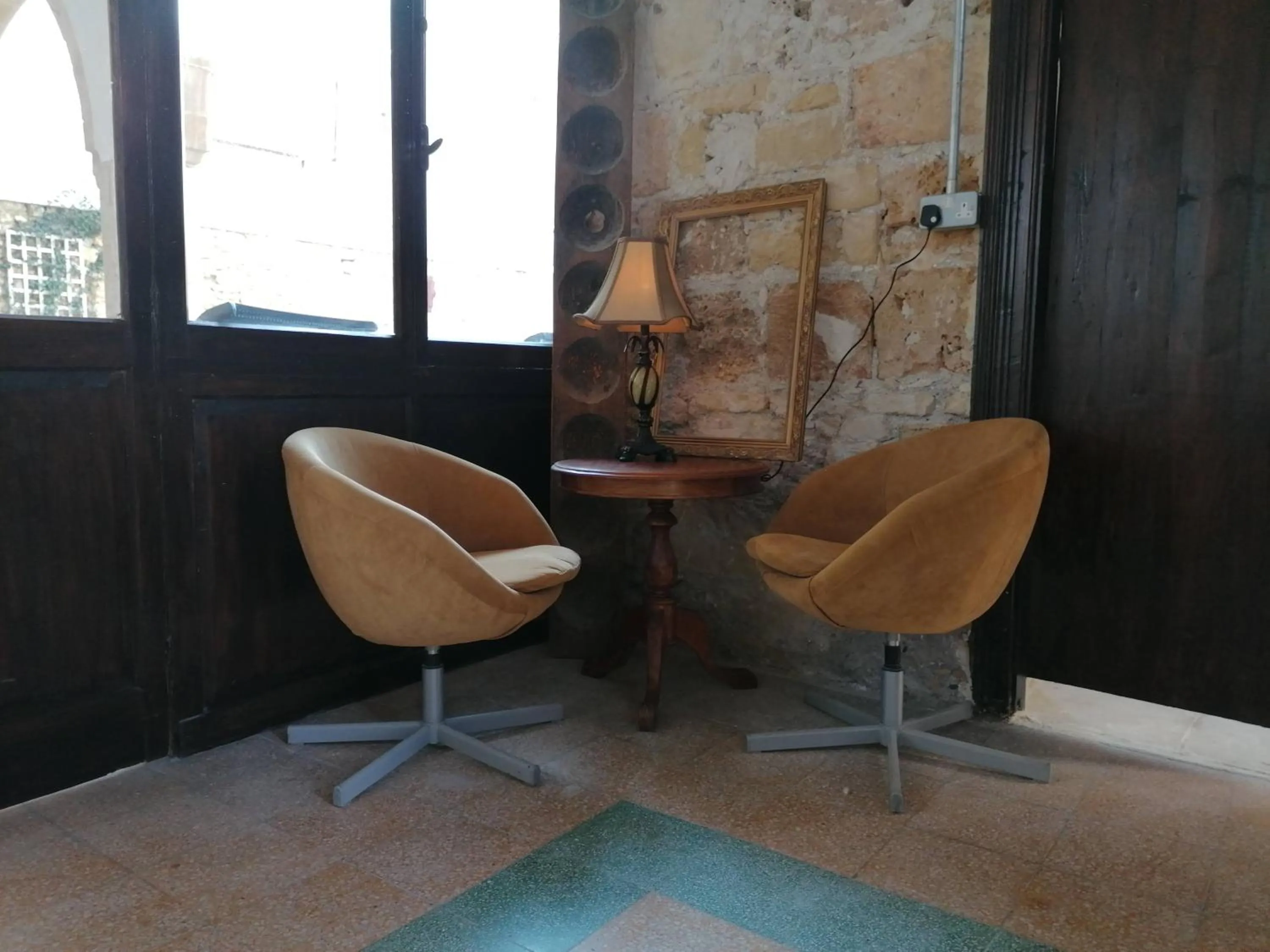 Seating area in Le Mat Hostel