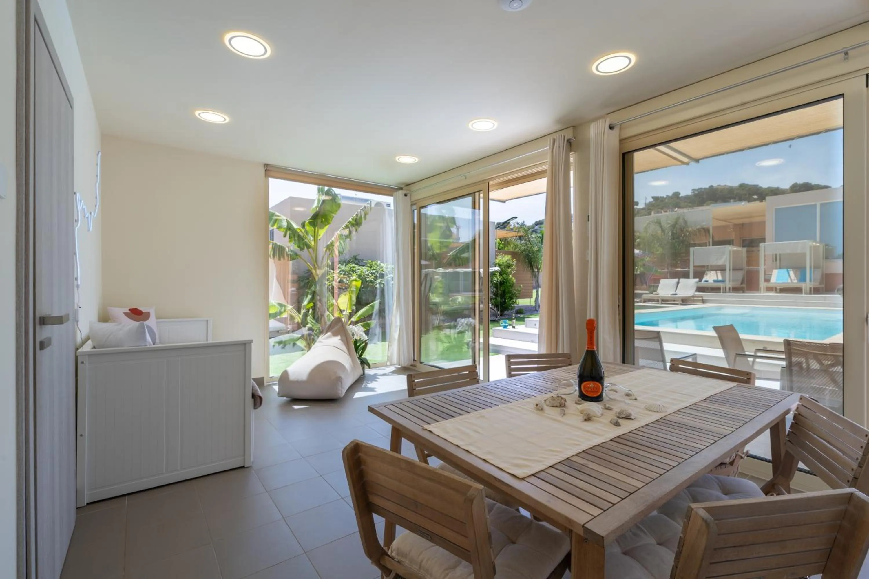 Seating area in Modular Bungalows With Heated Pool Artemis Greece