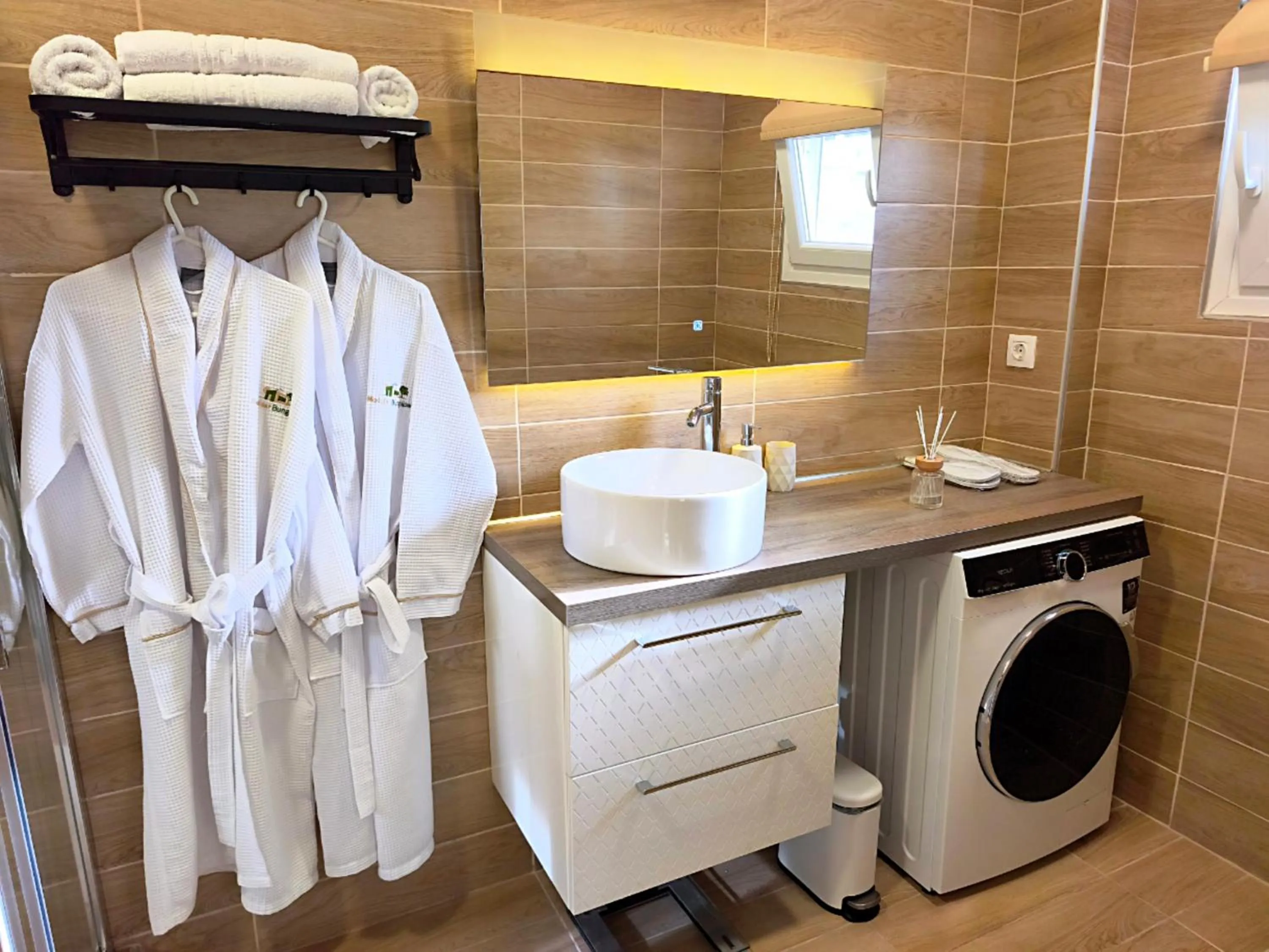 Bathroom in Modular Bungalows With Heated Pool Artemis Greece