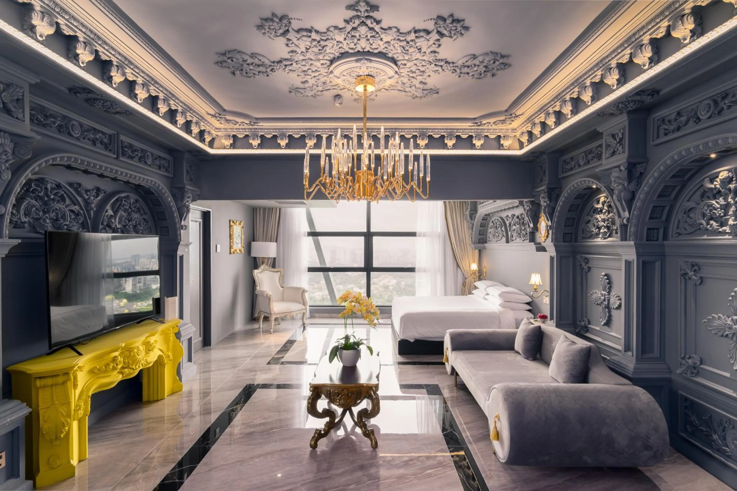 Living room, Bed in arte by Thomas Chan