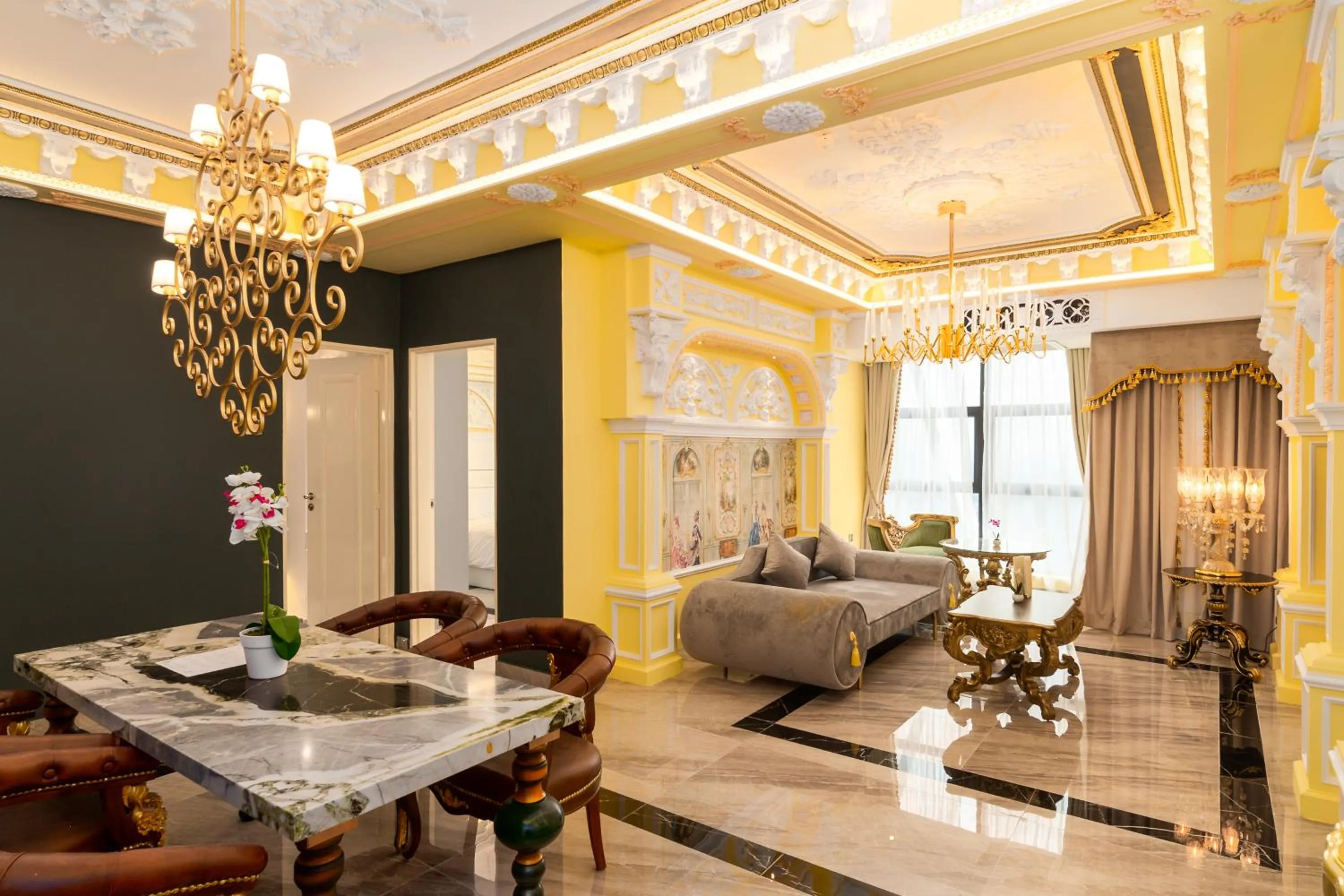 Living room, Bed in arte by Thomas Chan