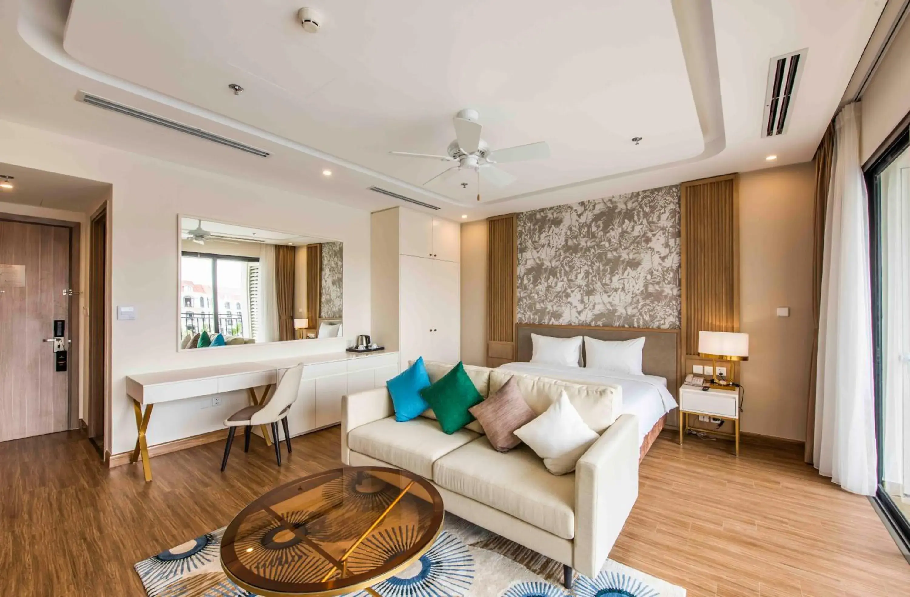 Seating area, Bed in Vinholidays Fiesta Phu Quoc Seating area, Bed in Vinholidays Fiesta Phu Quoc