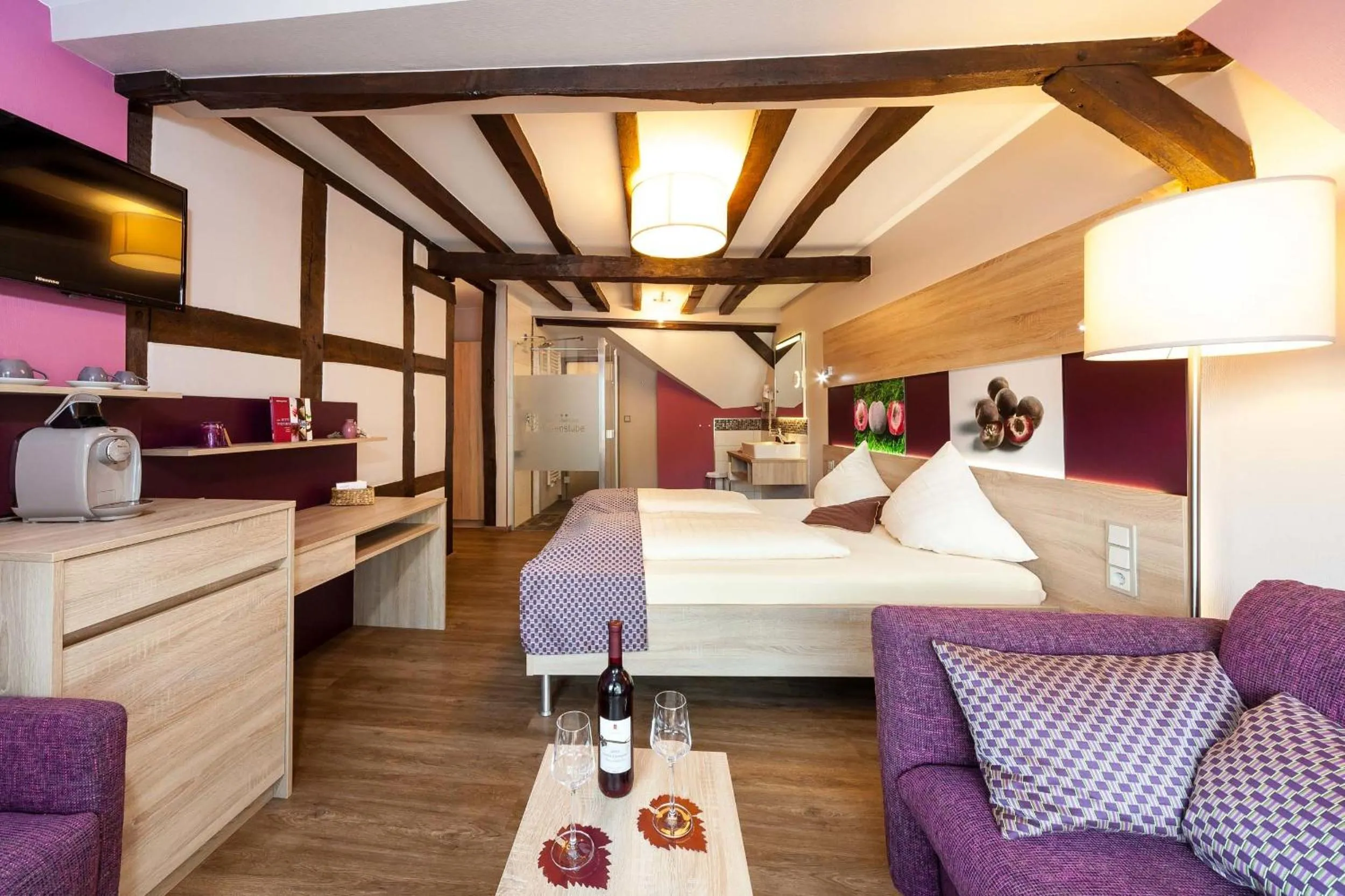 Bedroom, Bed in Hotel Halfenstube & Villa Spa 1894