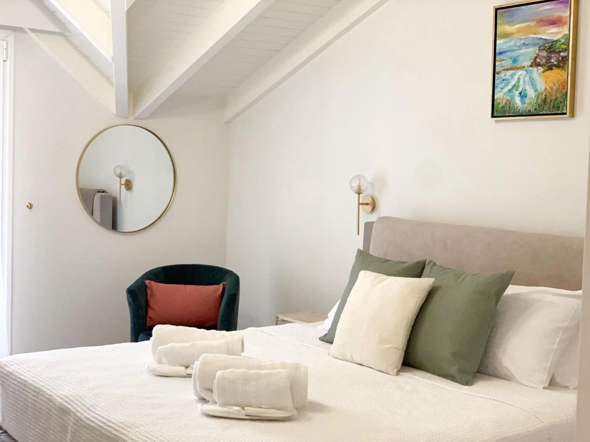 Bedroom, Bed in Rouchotas Apartments