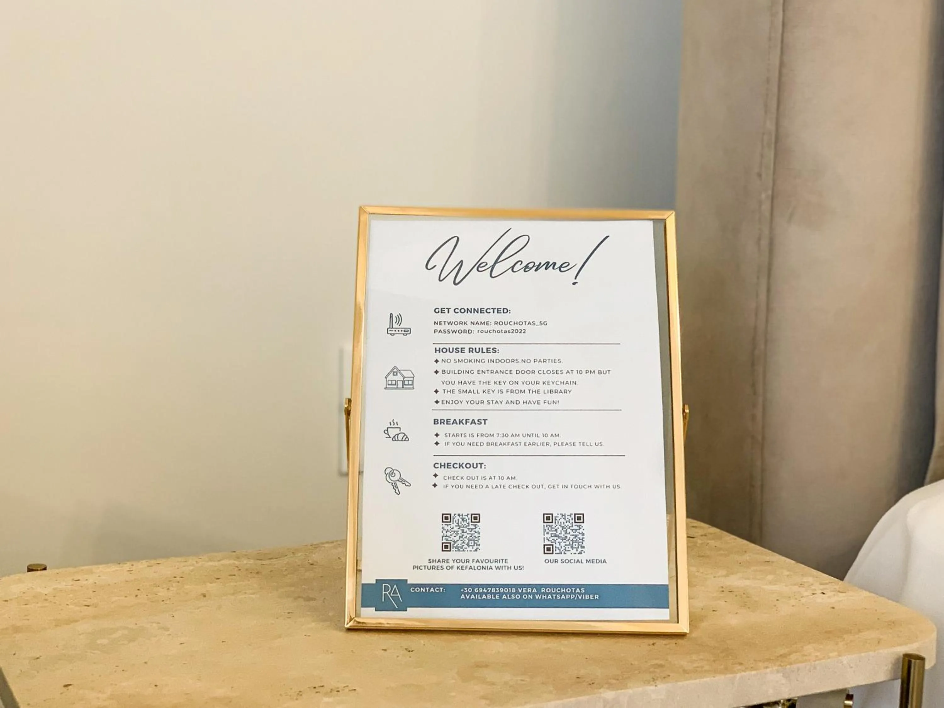 Logo/Certificate/Sign in Rouchotas Apartments