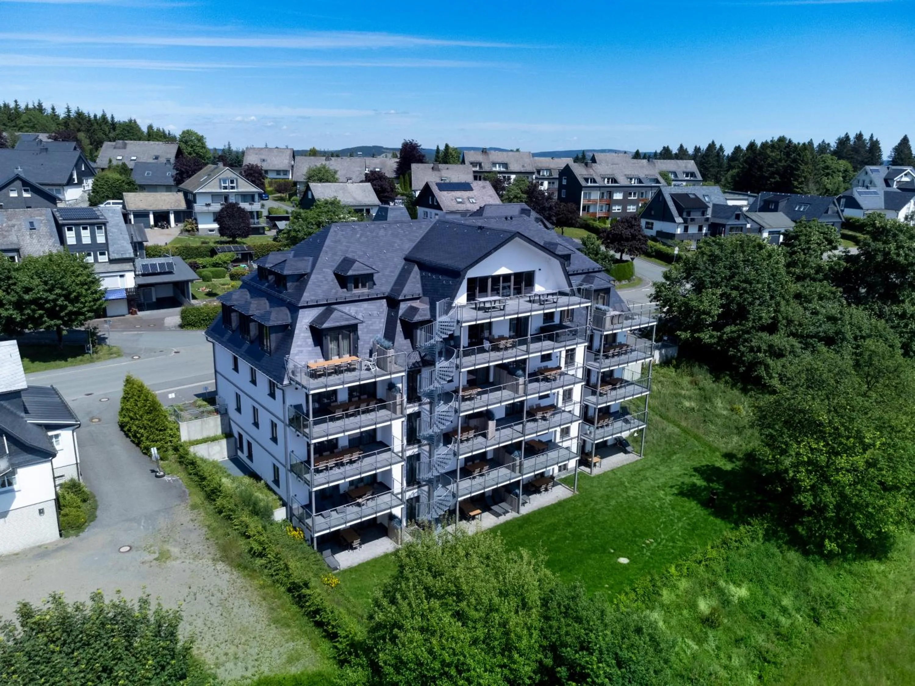 Property building in Astenblick Apartments Winterberg with sauna