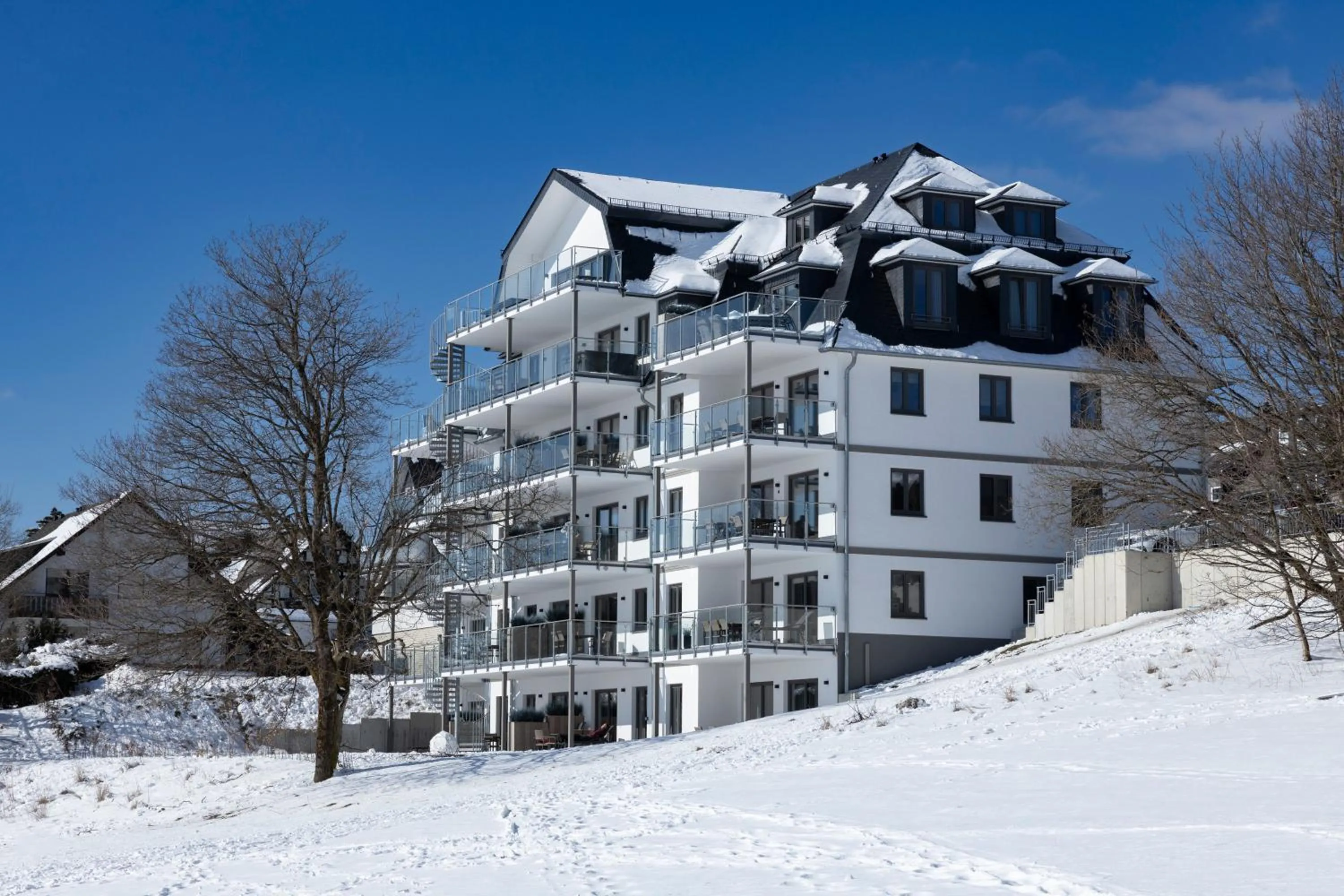 Property building in Astenblick Apartments Winterberg with sauna