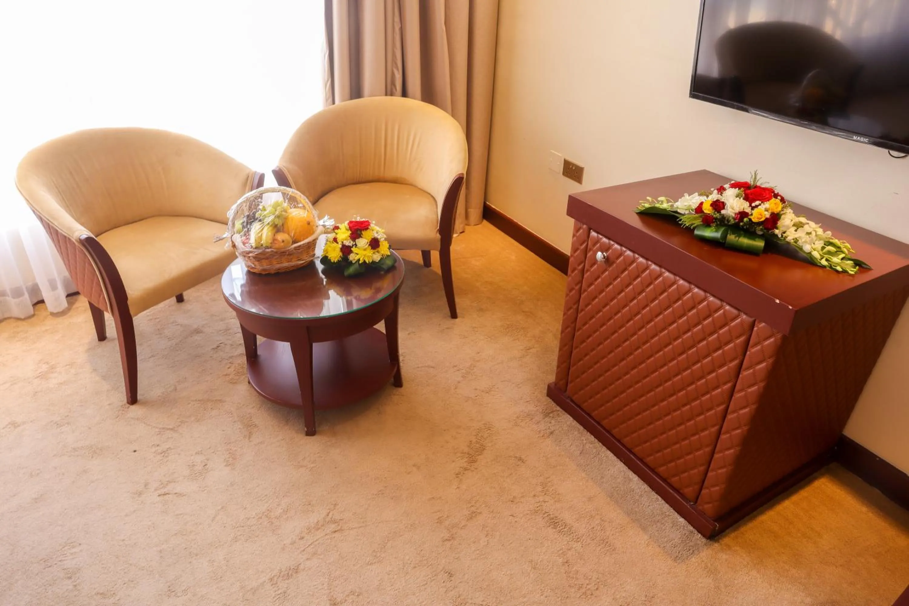 Seating area in Happy Days Hotel