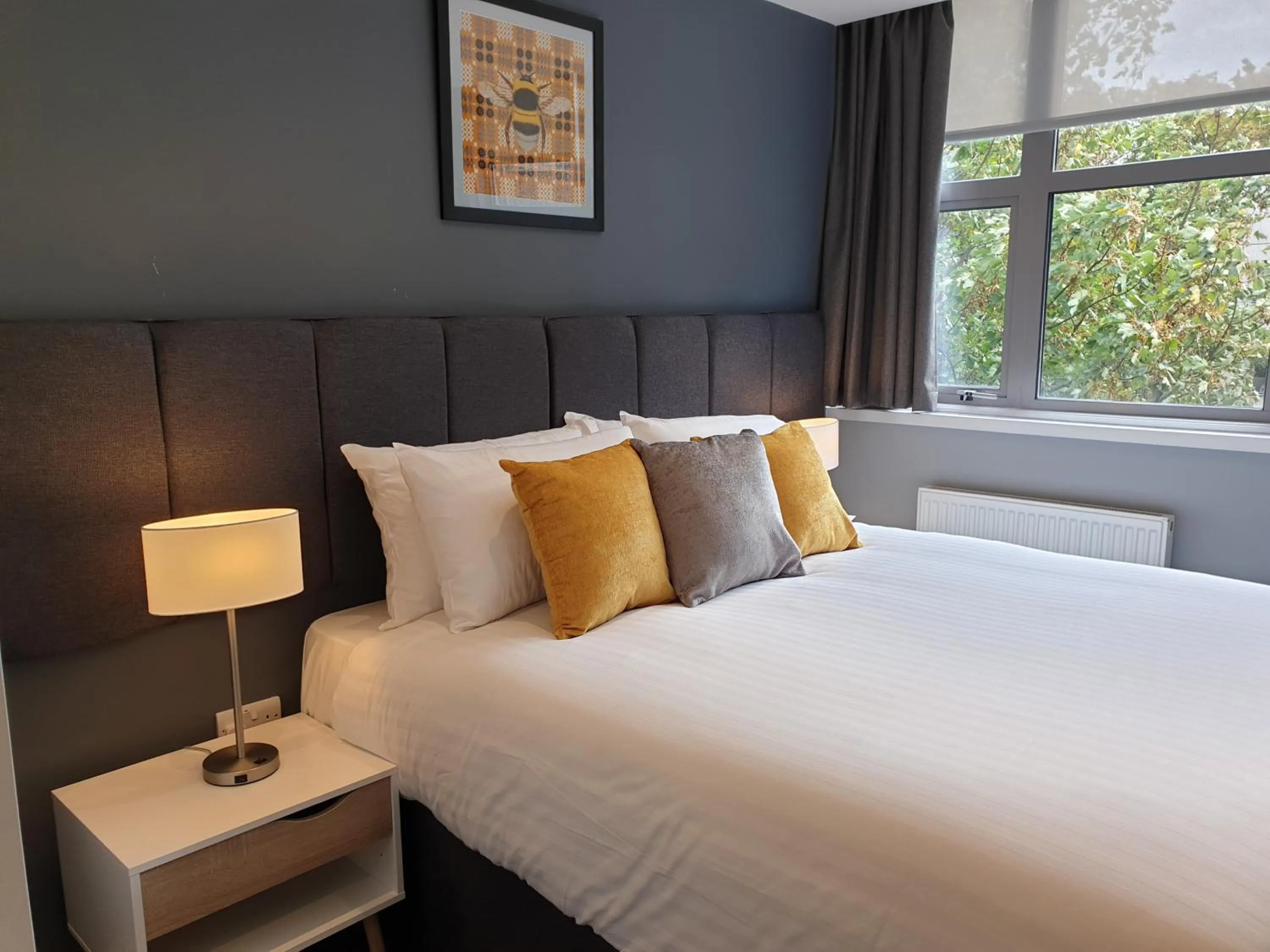 Bed in The Spires Serviced Apartments Cardiff