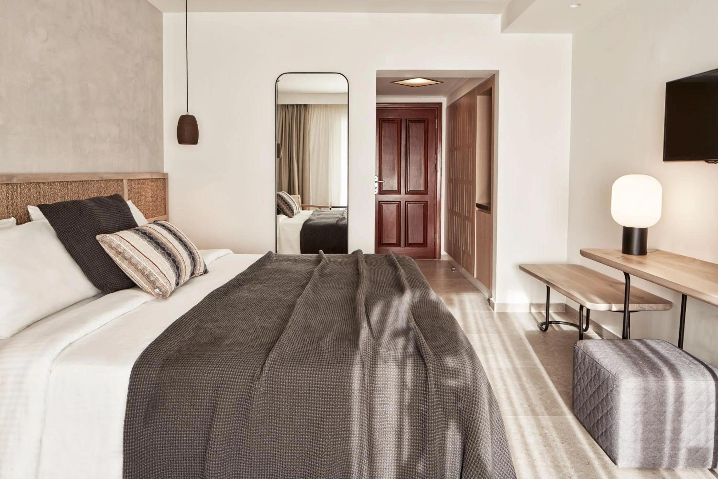 Bedroom, Bed in Atlantica Marmari Palace