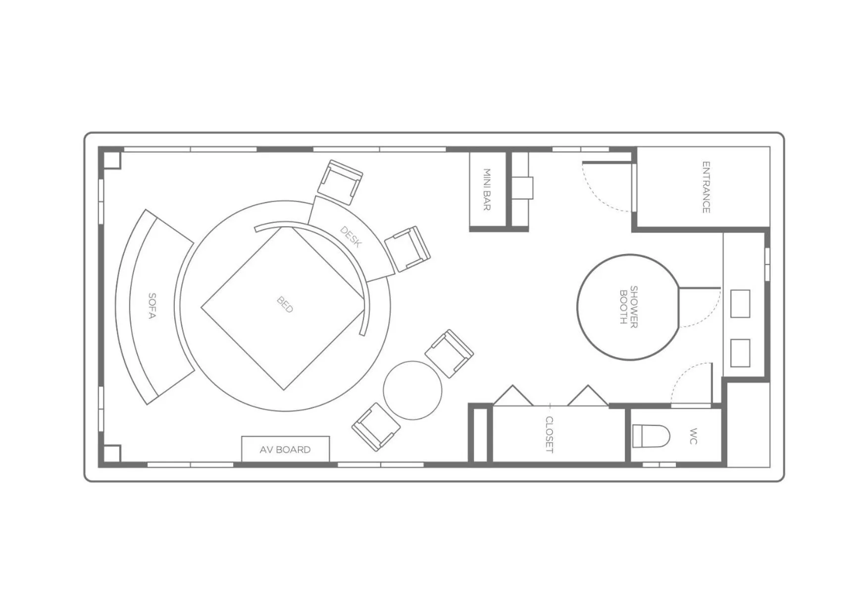 Floor plan in PETALS TOKYO - Floating Hotel