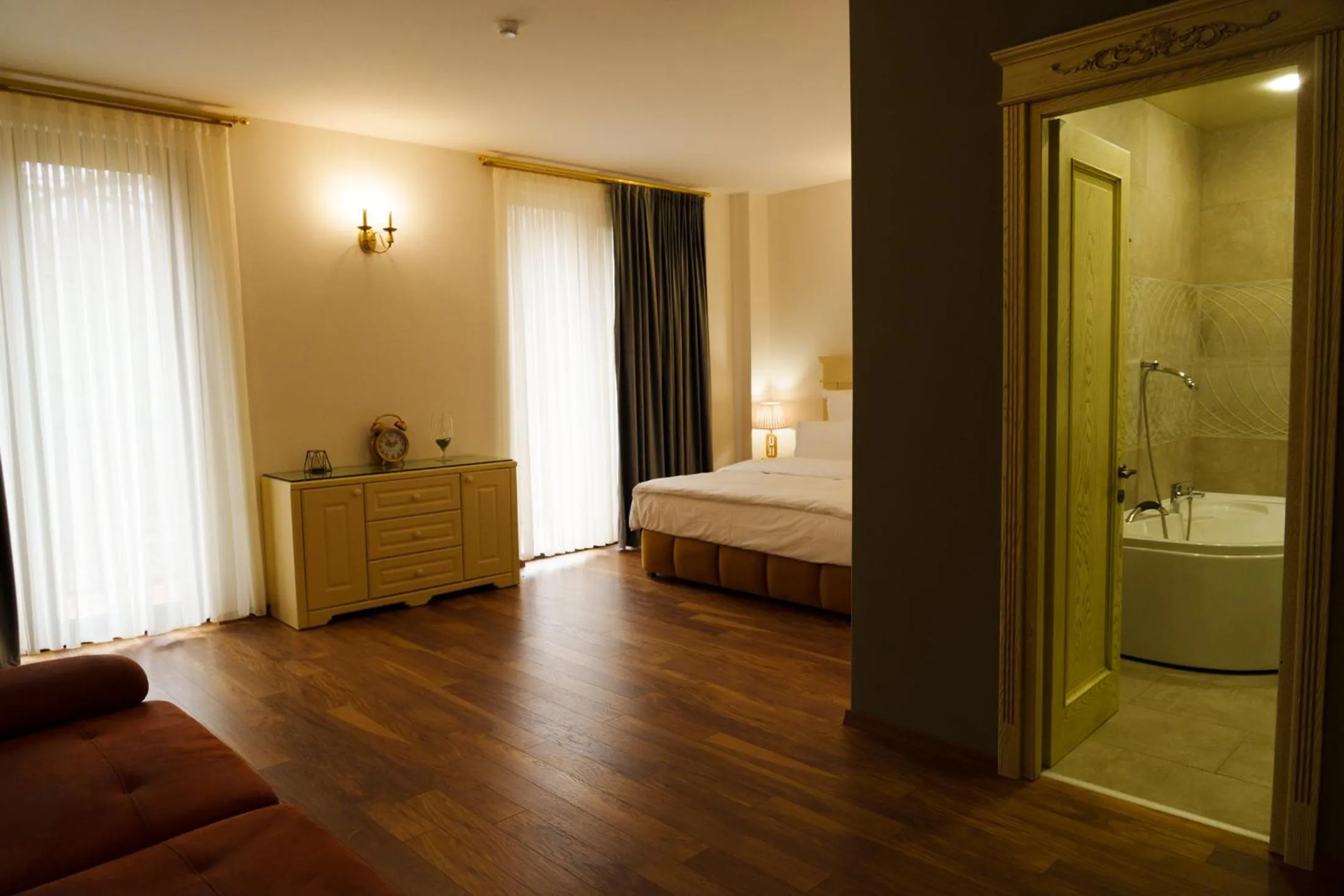 Bed in Wald Hotel Lagodekhi Rooms