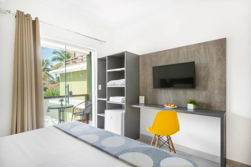 Bedroom, Bed in Hotel Cajueiro Guarujá