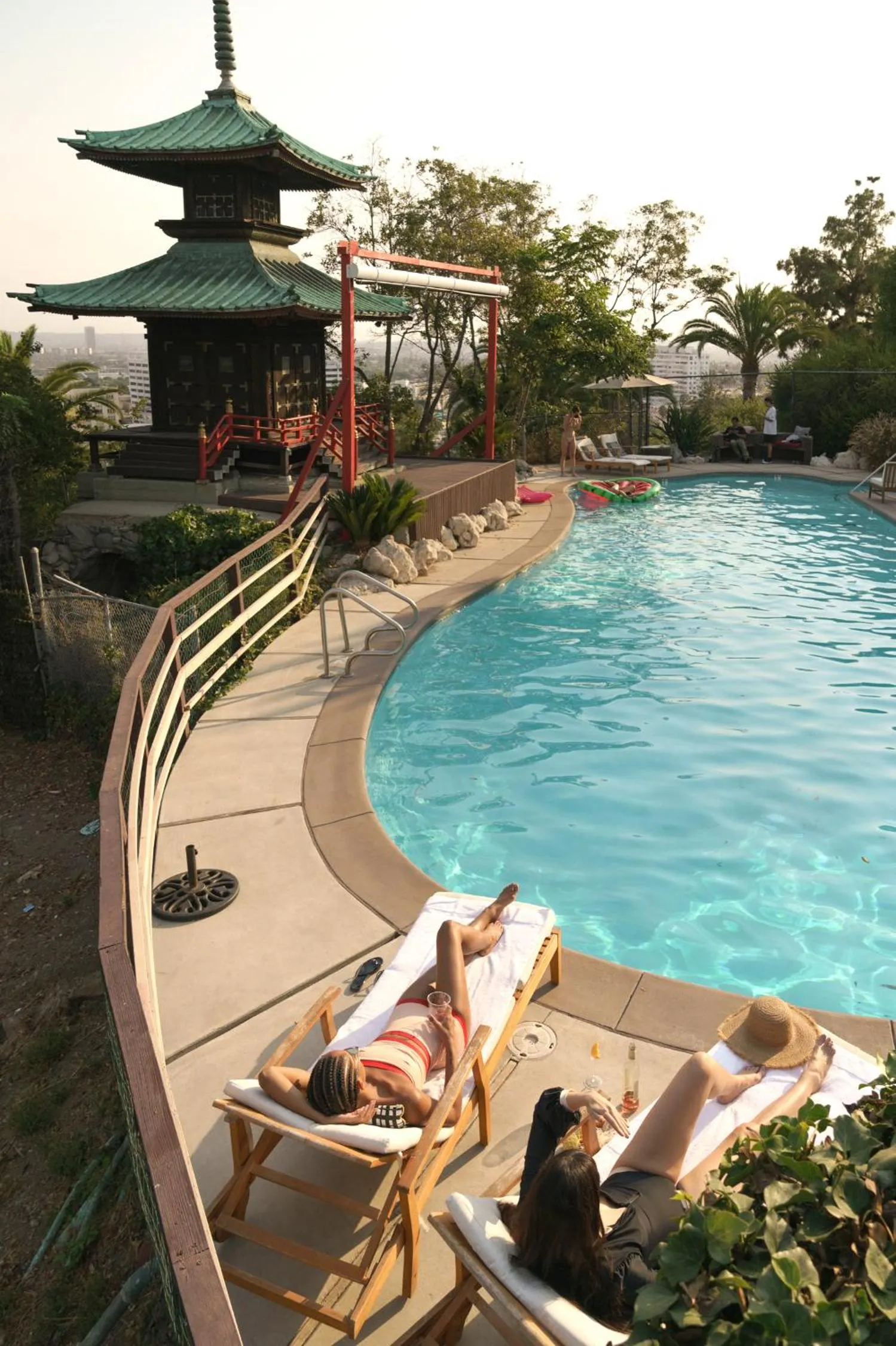 Pool view in Hollywood Hills Hotel