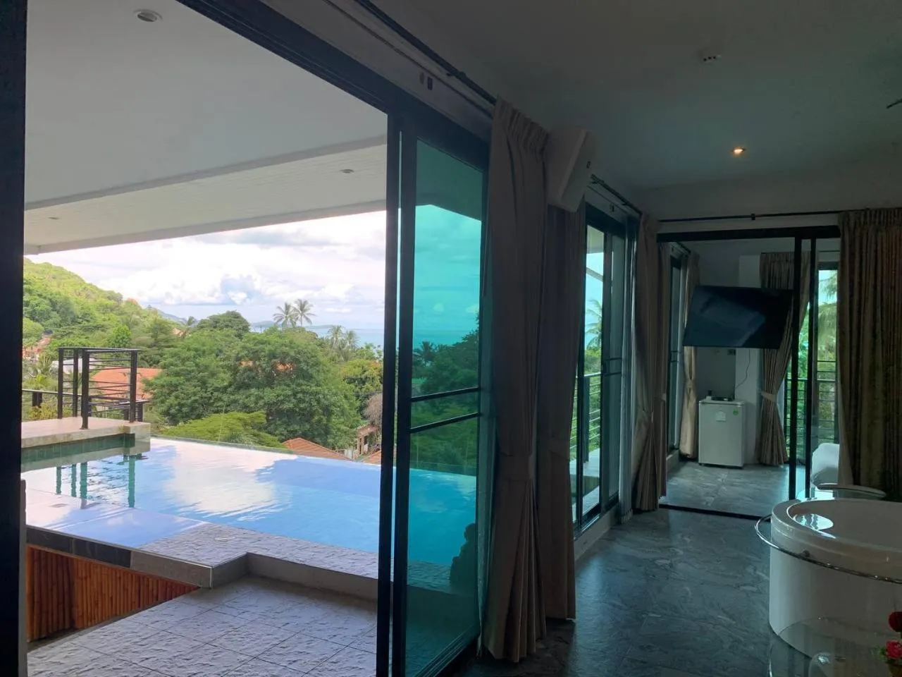 Pool view in Penthouse Crystal Bay Apartments