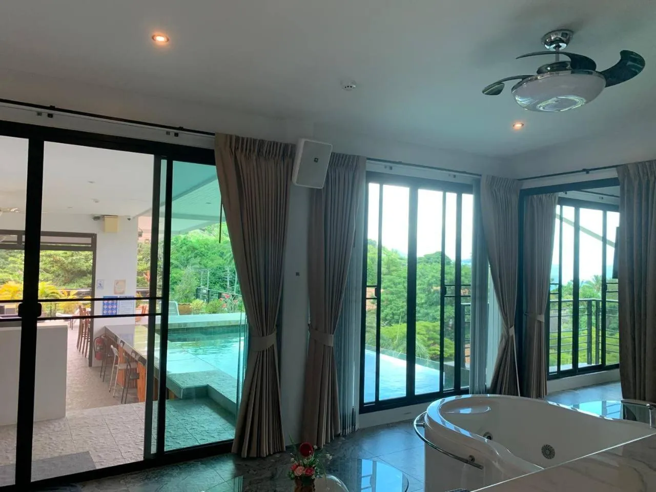 Pool view in Penthouse Crystal Bay Apartments