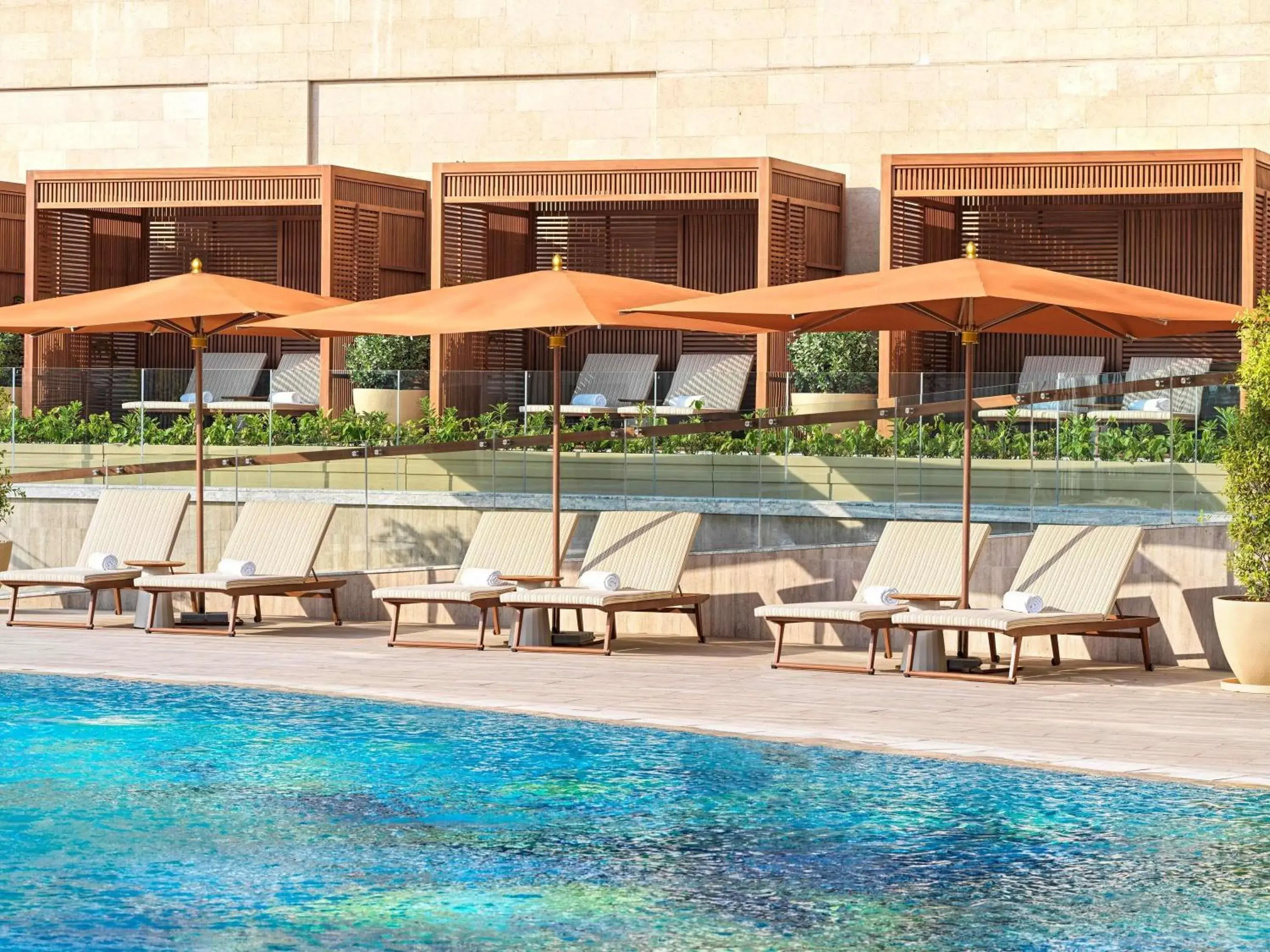 Pool view in Raffles Dubai Pool view in Raffles Dubai