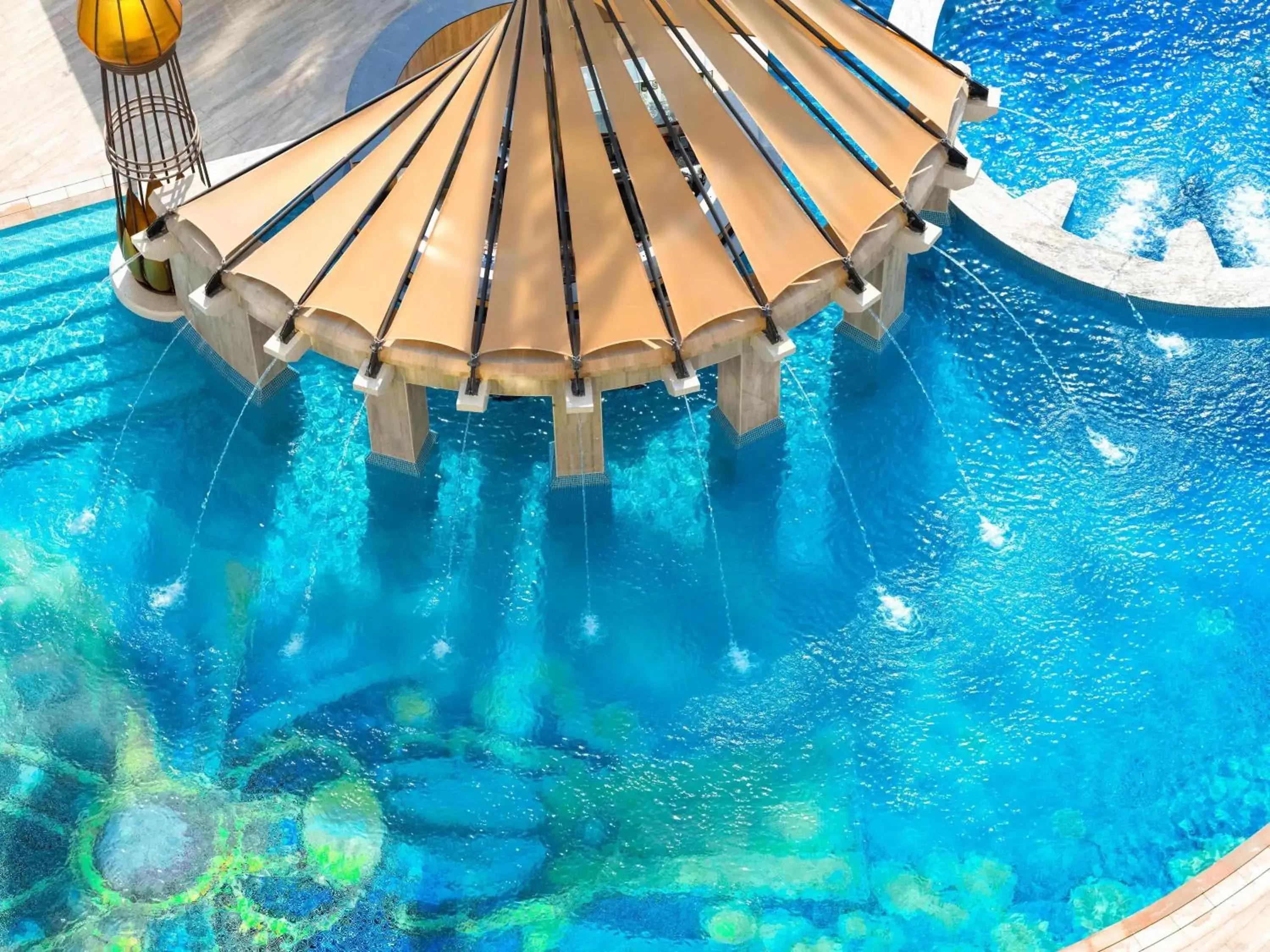 Pool view in Raffles Dubai Pool view in Raffles Dubai