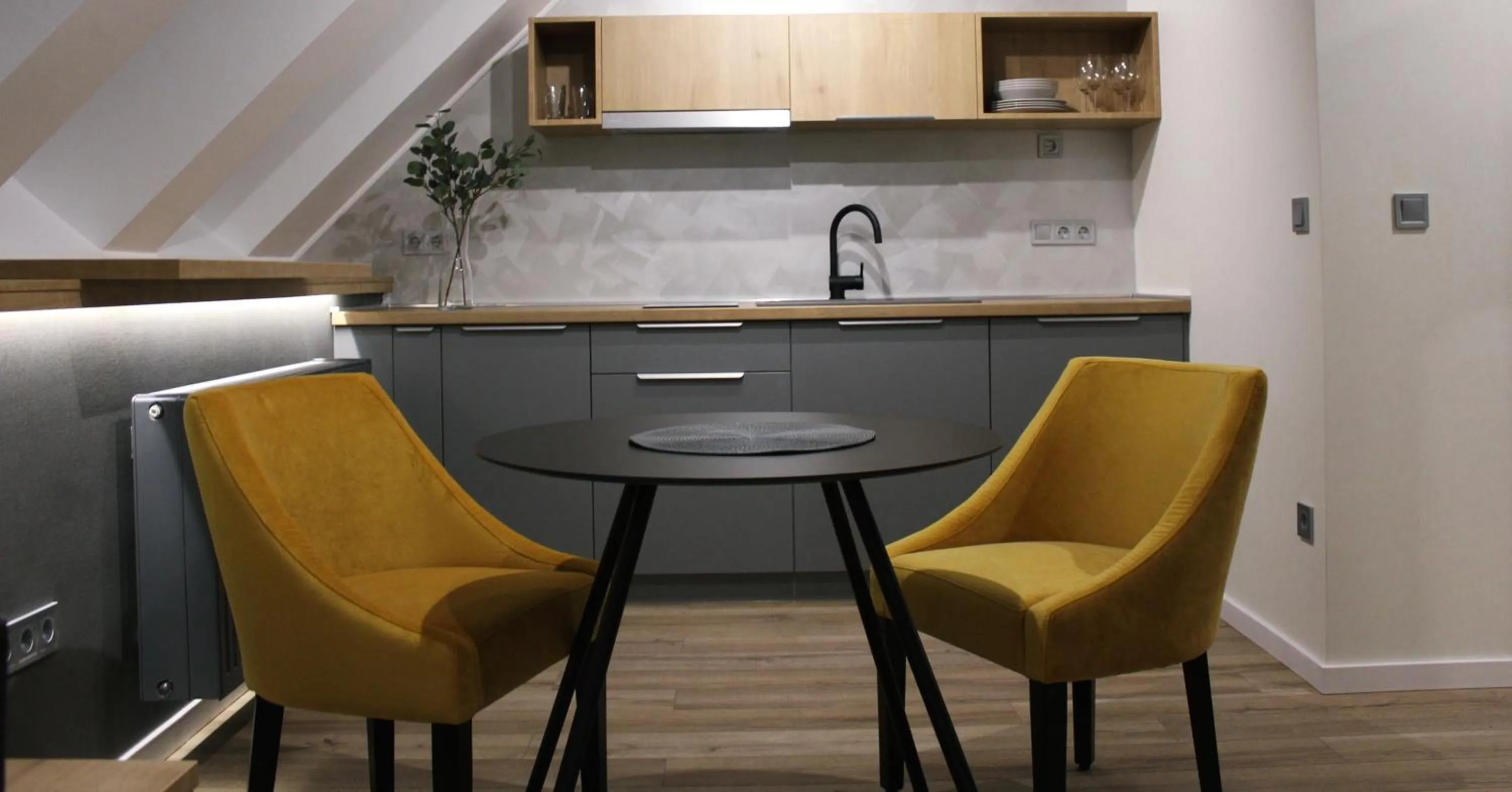 Kitchen or kitchenette in Minaret Residence & Relax Pécs