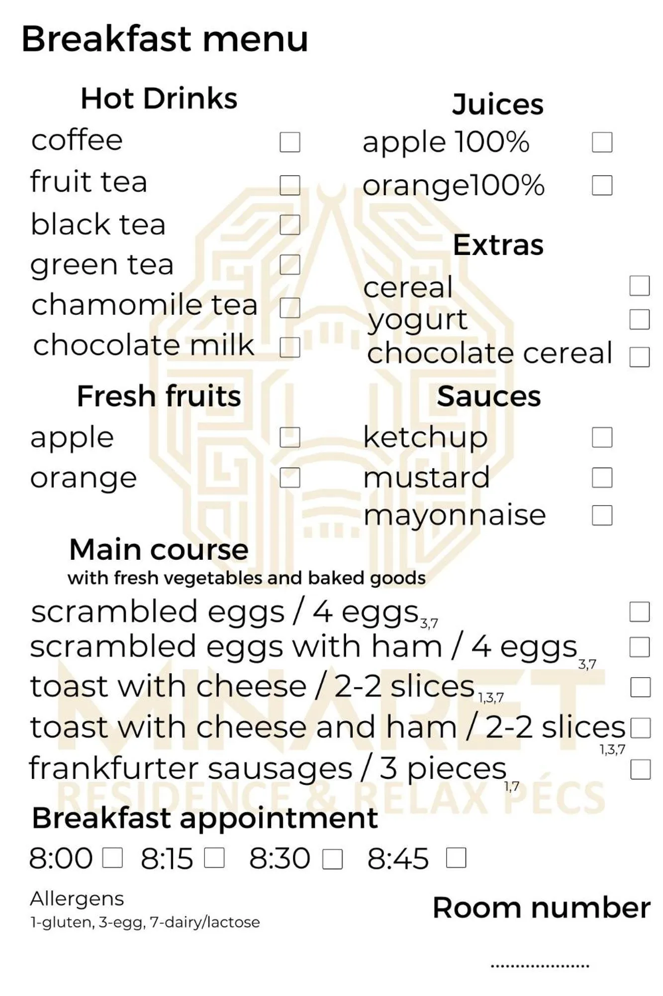 Breakfast in Minaret Residence & Relax Pécs