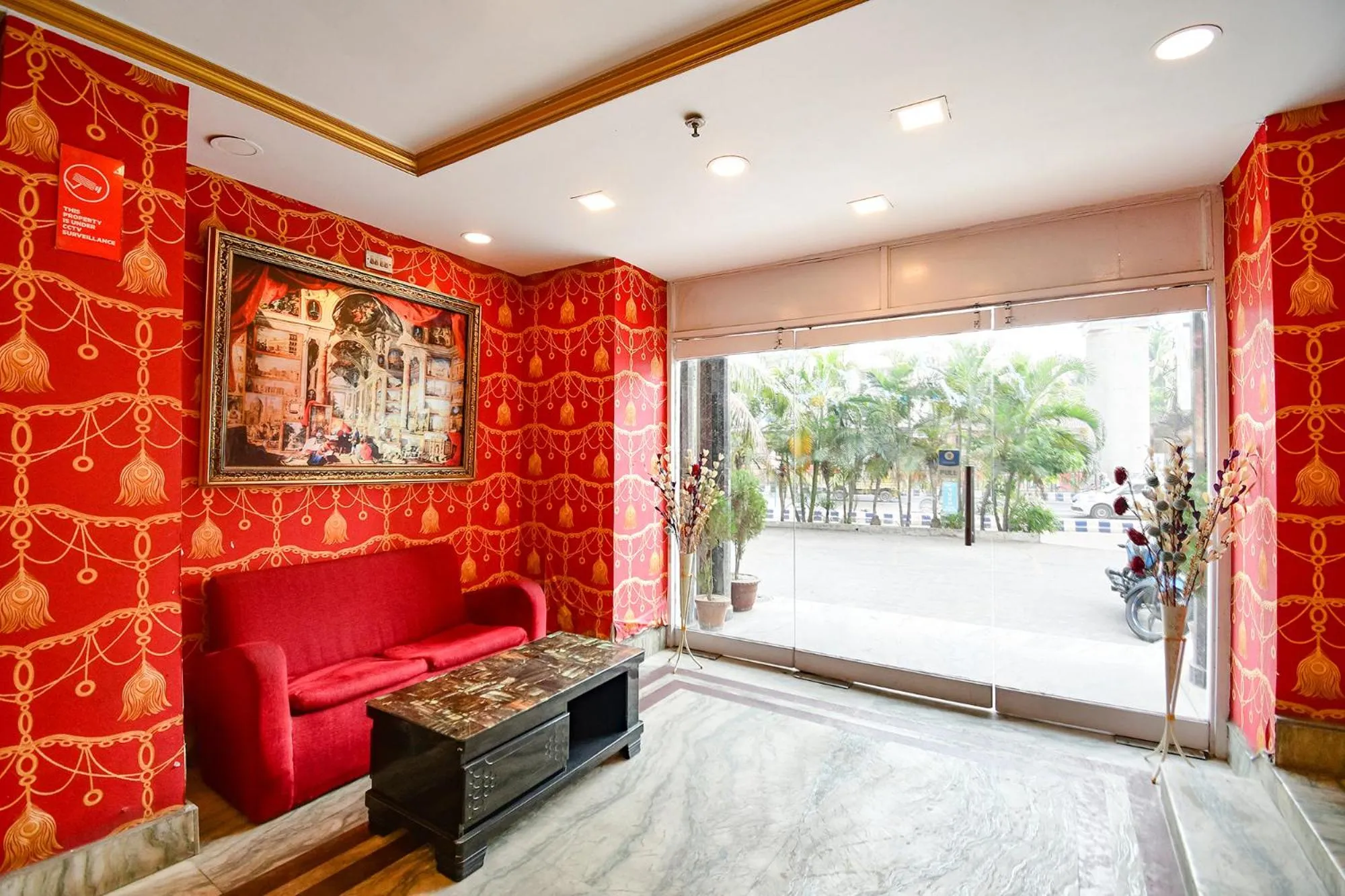 Seating area in FabHotel Raj Darbar