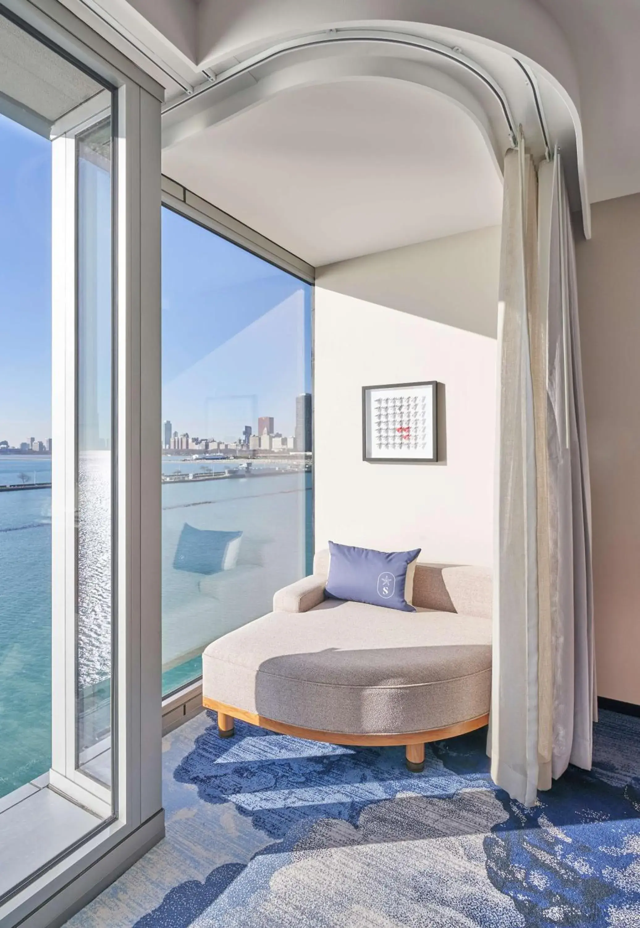 View (from property/room), Bed in Sable At Navy Pier Chicago, Curio Collection By Hilton View (from property/room), Bed in Sable At Navy Pier Chicago, Curio Collection By Hilton