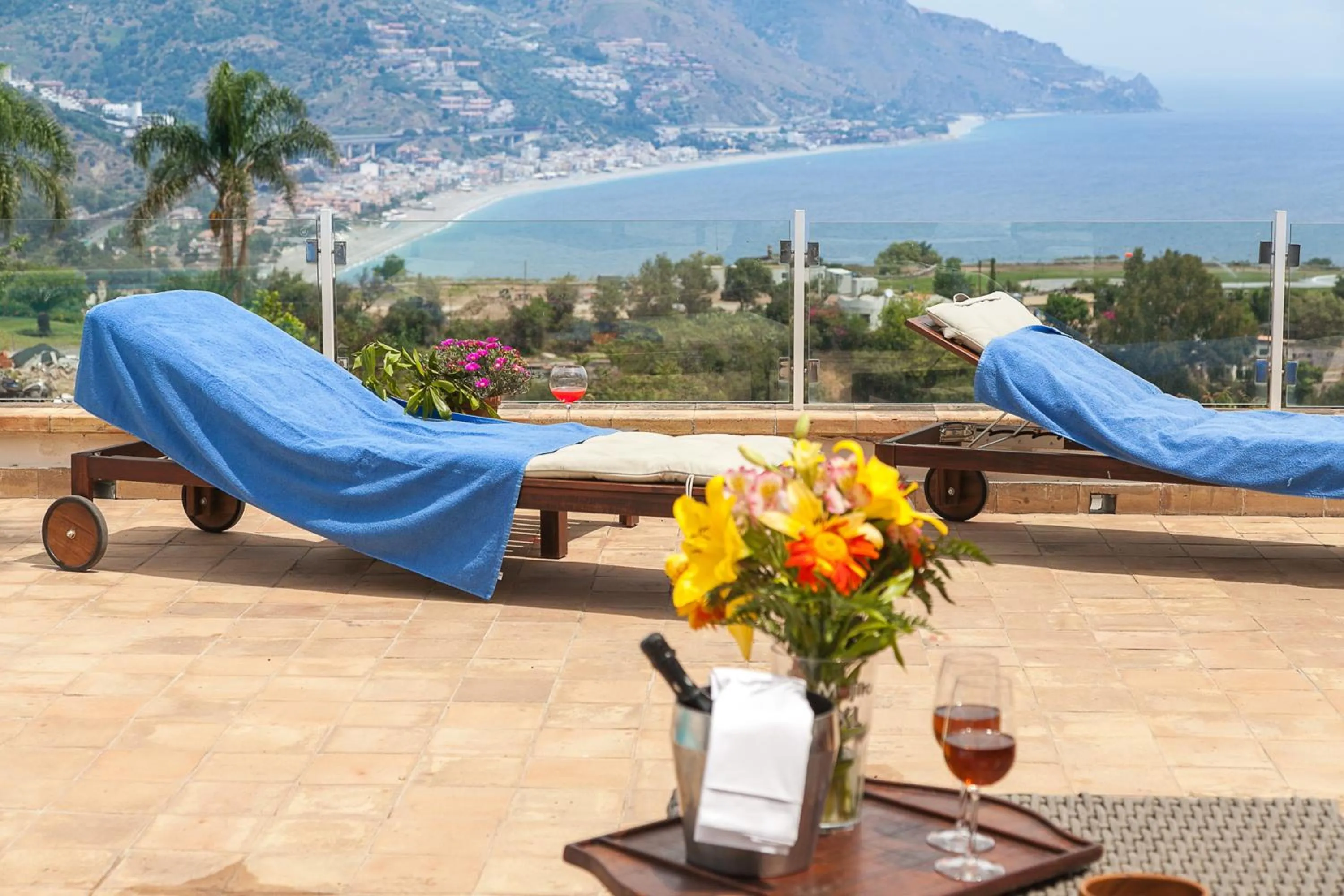 Balcony/Terrace in Villa Zagara Garden Spectacular Sea View in Taormina