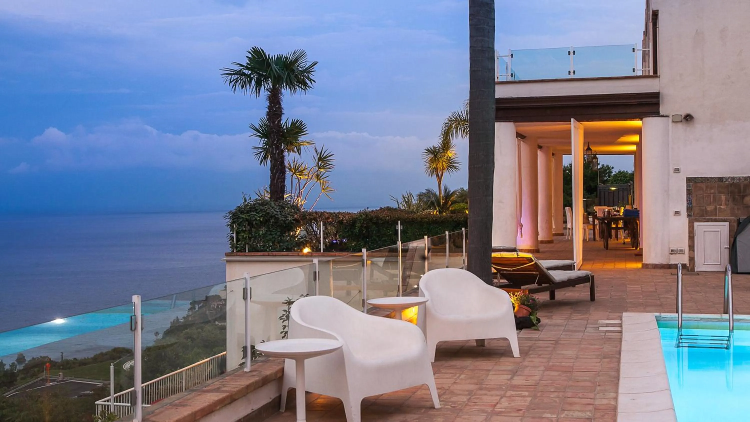 Balcony/Terrace in Villa Zagara Garden Spectacular Sea View in Taormina