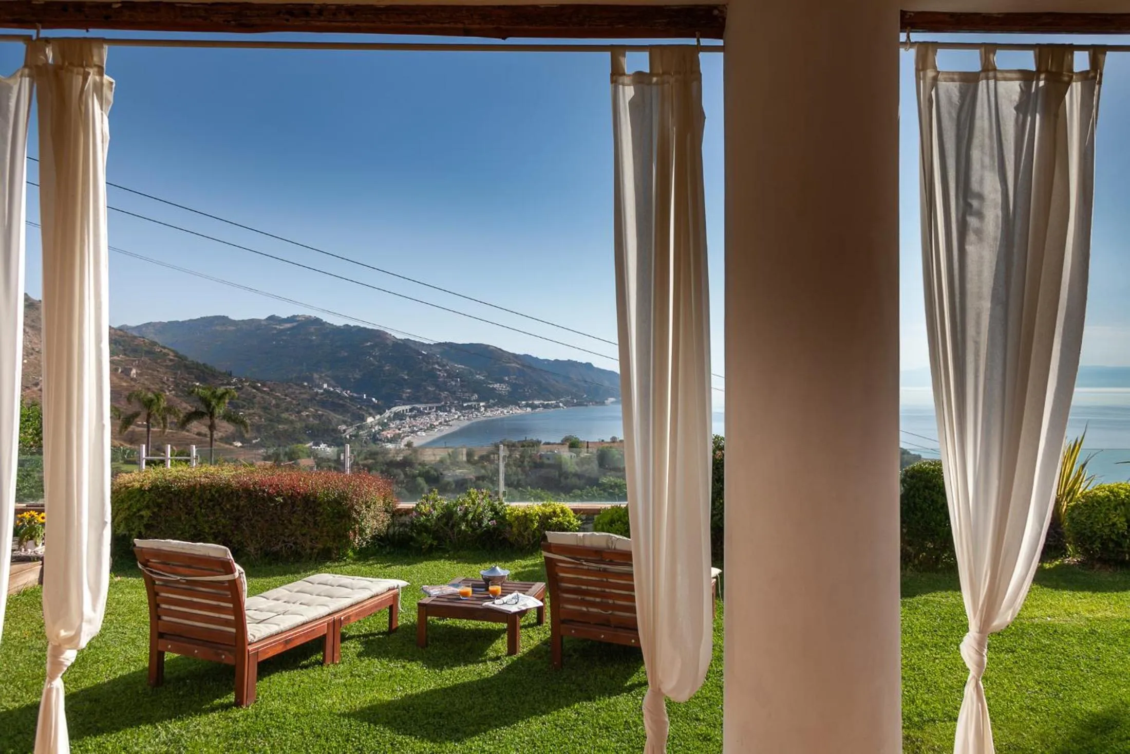 Patio in Villa Zagara Garden Spectacular Sea View in Taormina