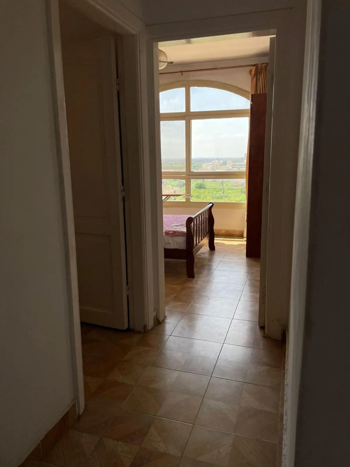 Bed in Flat in Royal Plaza Alexandria in front of El Montazah garden