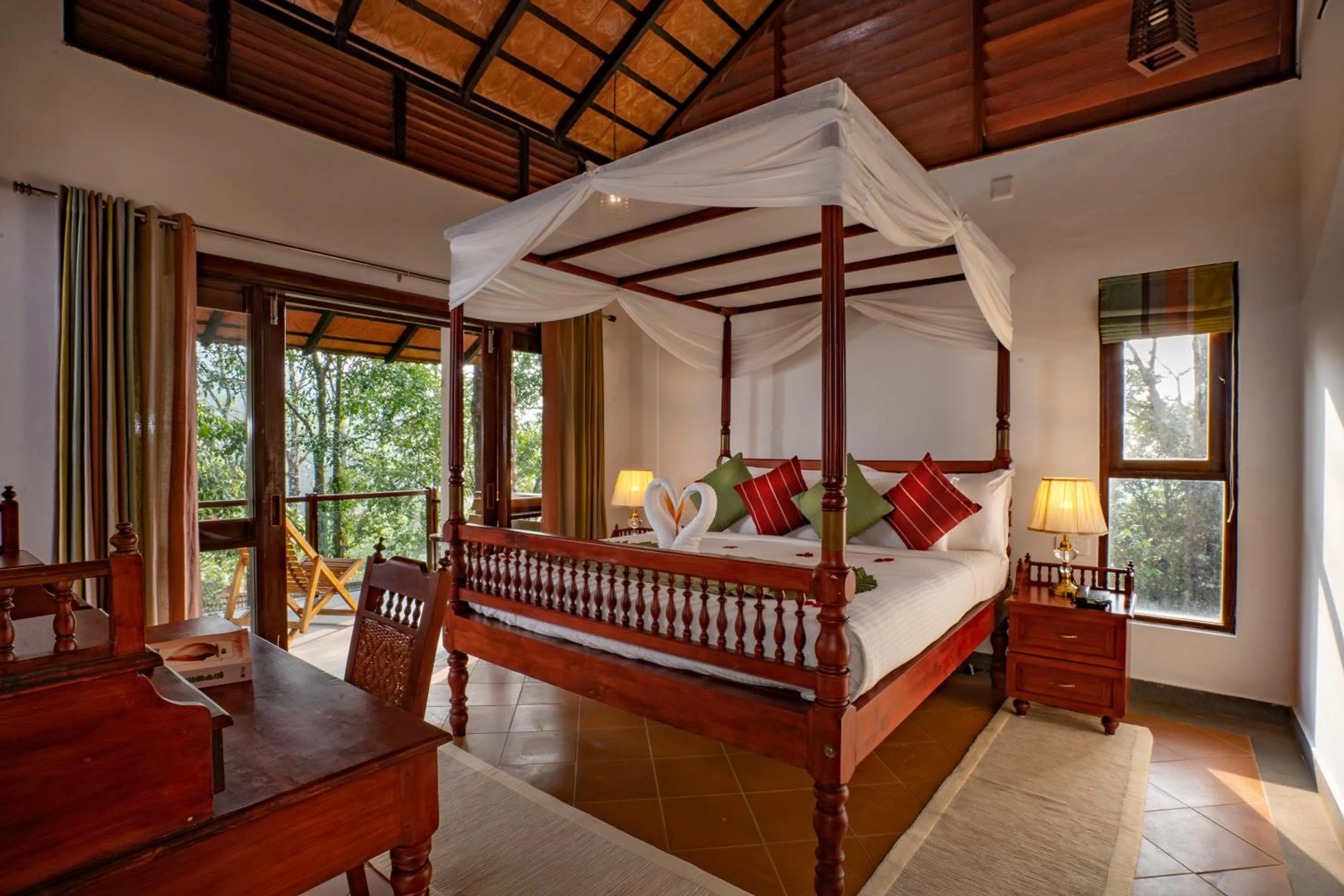 Bed in Vythiri Mist Resort