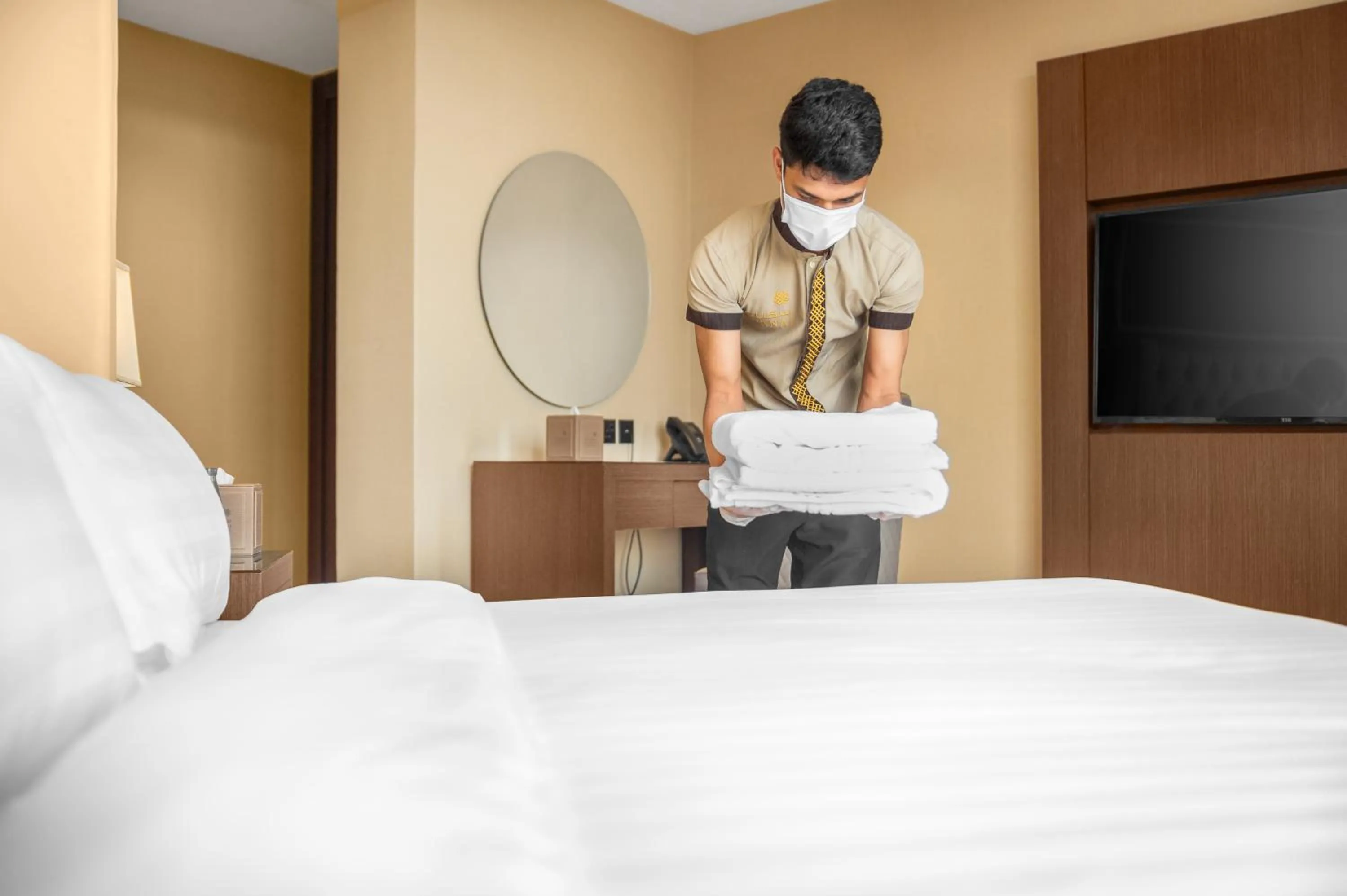 Bed in فندق سكناي رويال - Suknai Royal Hotel