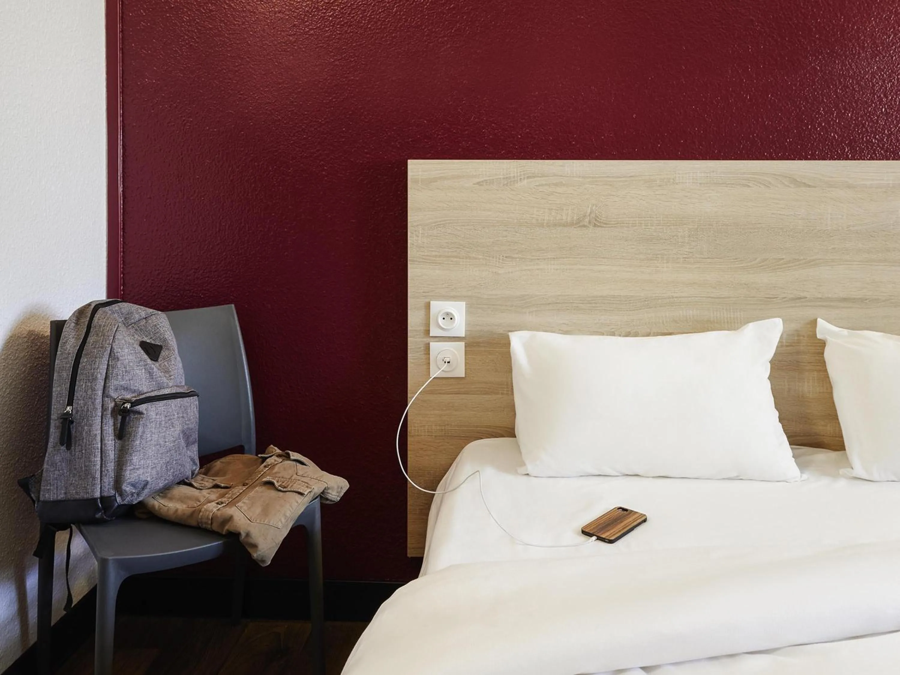 Bedroom, Bed in hotelF1 Grenoble Université