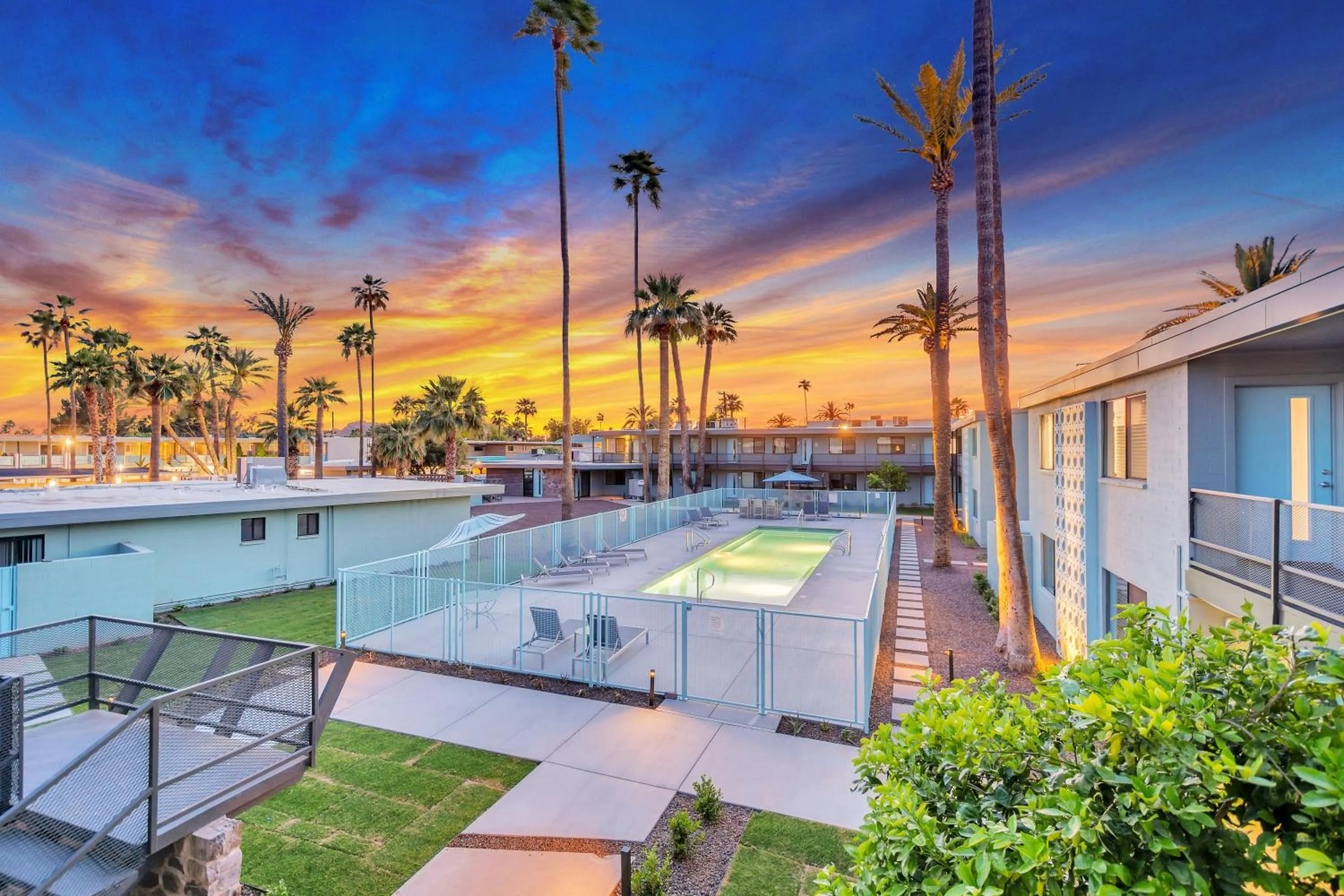 Pool view in Modern Contemporary OT Scottsdale with Heated Pool