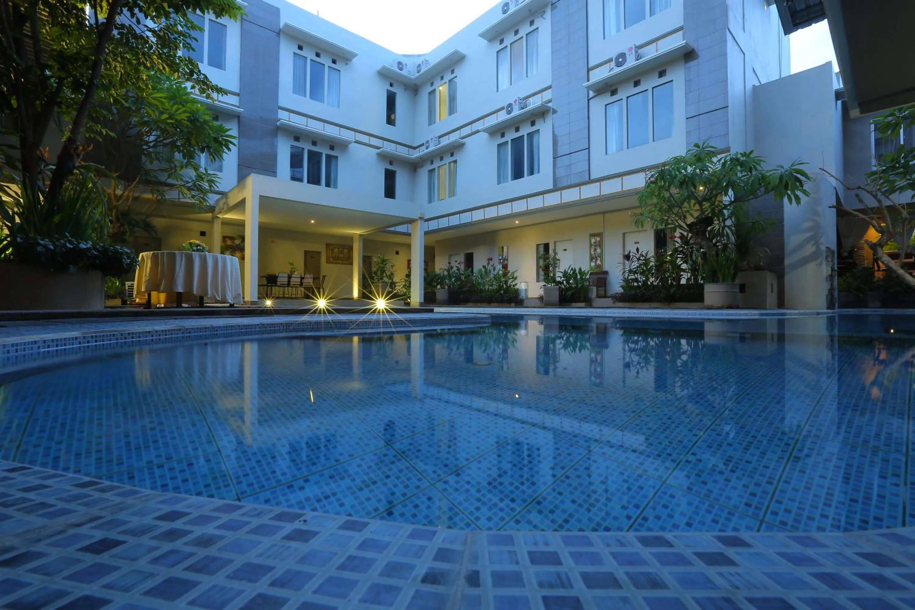 Pool view in Bidari Hotel Lombok