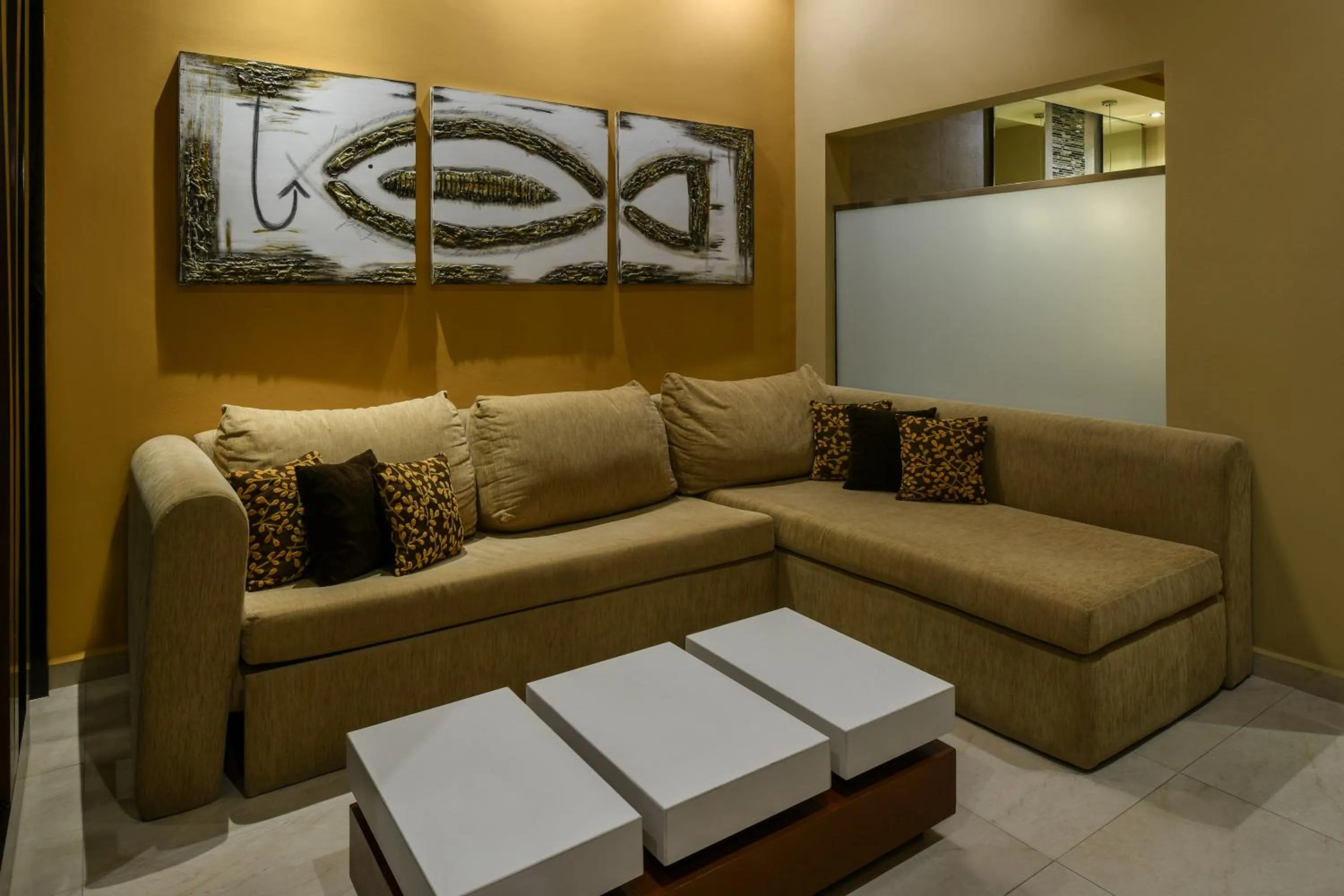 Living room in Generations Riviera Maya Oceanfront Family Resort Catamaran, Water Park, All & More Inclusive