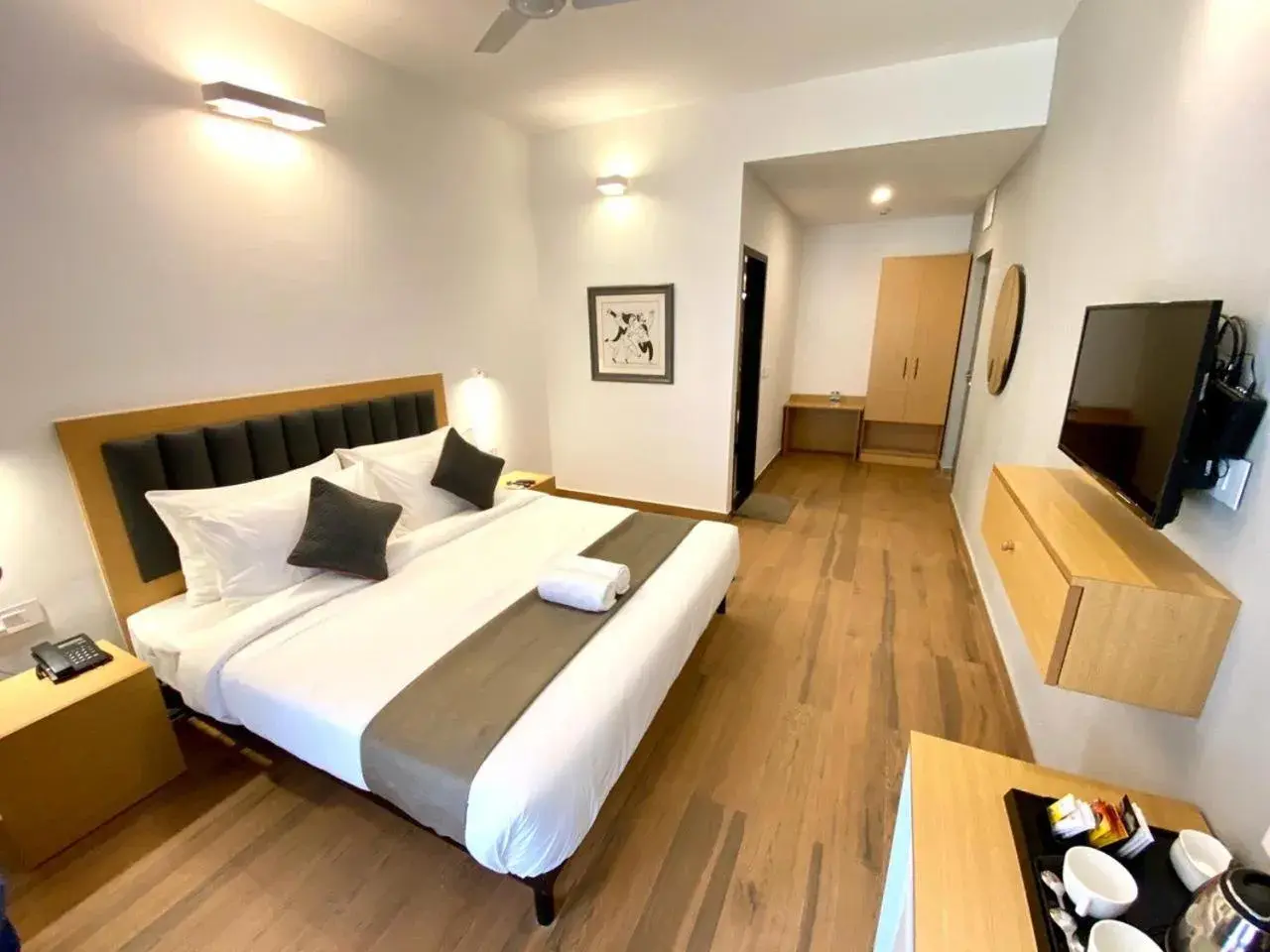 View (from property/room), Bed in Amigos Candolim Beach View (from property/room), Bed in Amigos Candolim Beach