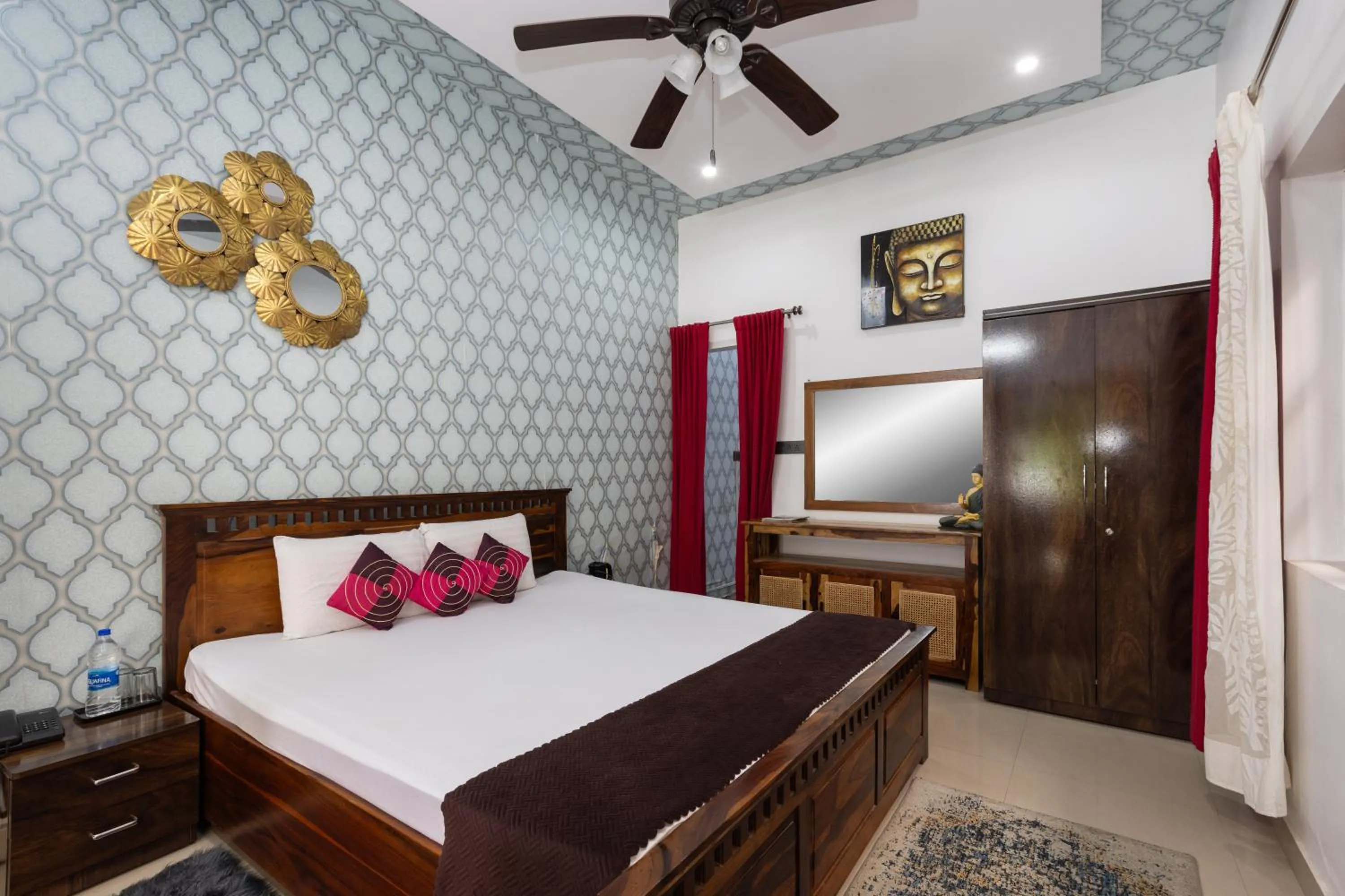 Bed in The Bougainvillea Retreat - A Luxury Private Pool Villa in Dehradun