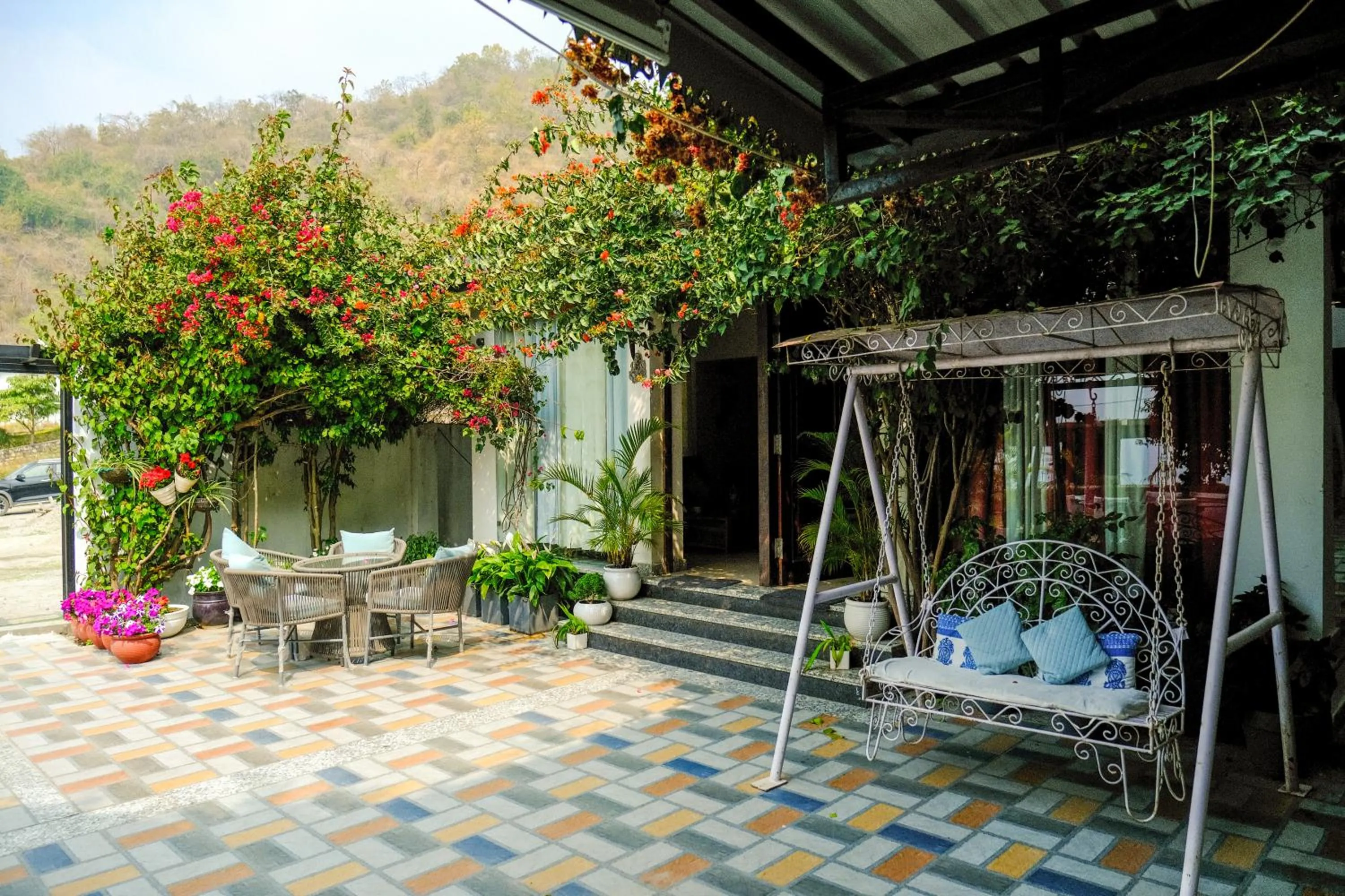 Patio in The Bougainvillea Retreat - A Luxury Private Pool Villa in Dehradun