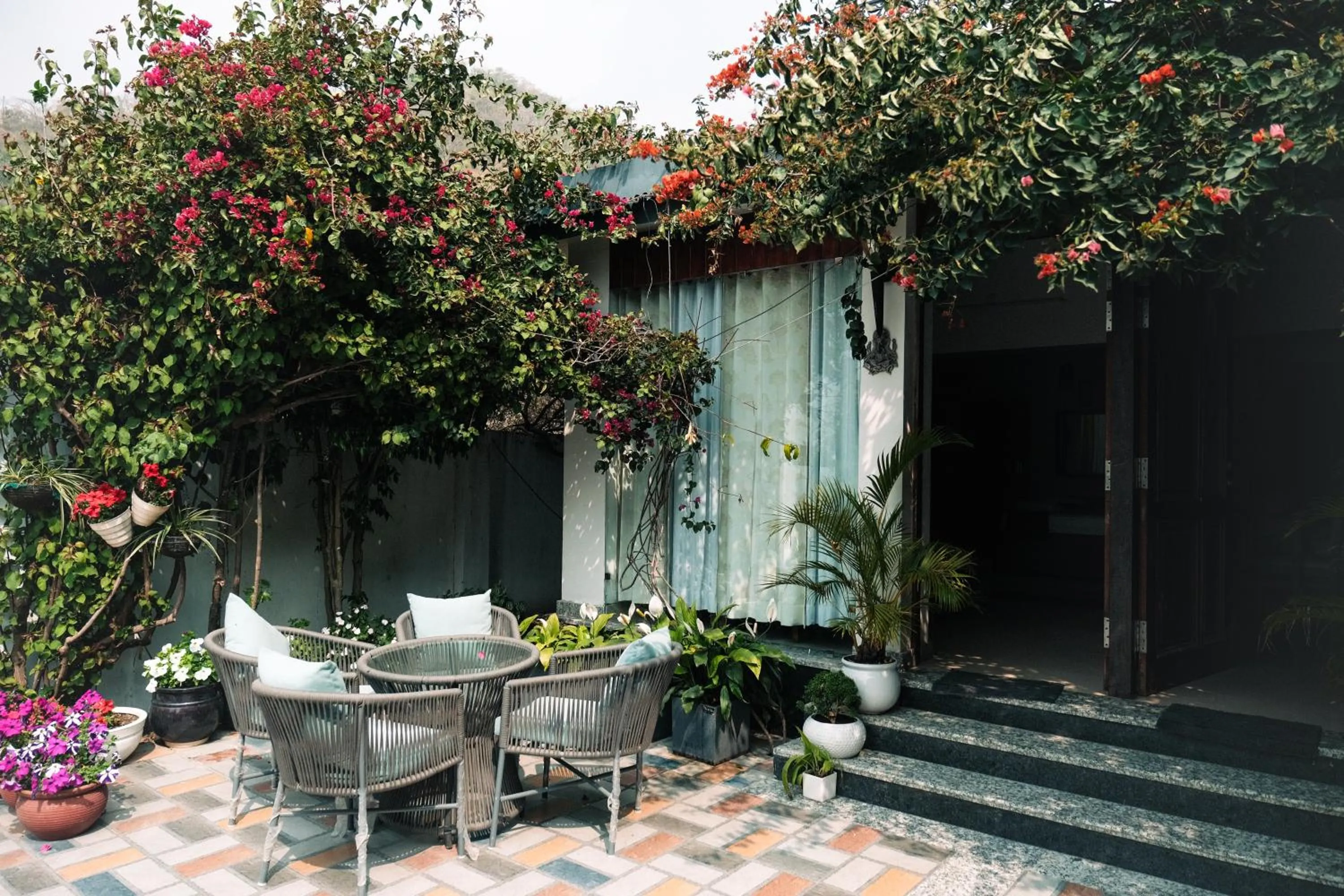 Patio in The Bougainvillea Retreat - A Luxury Private Pool Villa in Dehradun