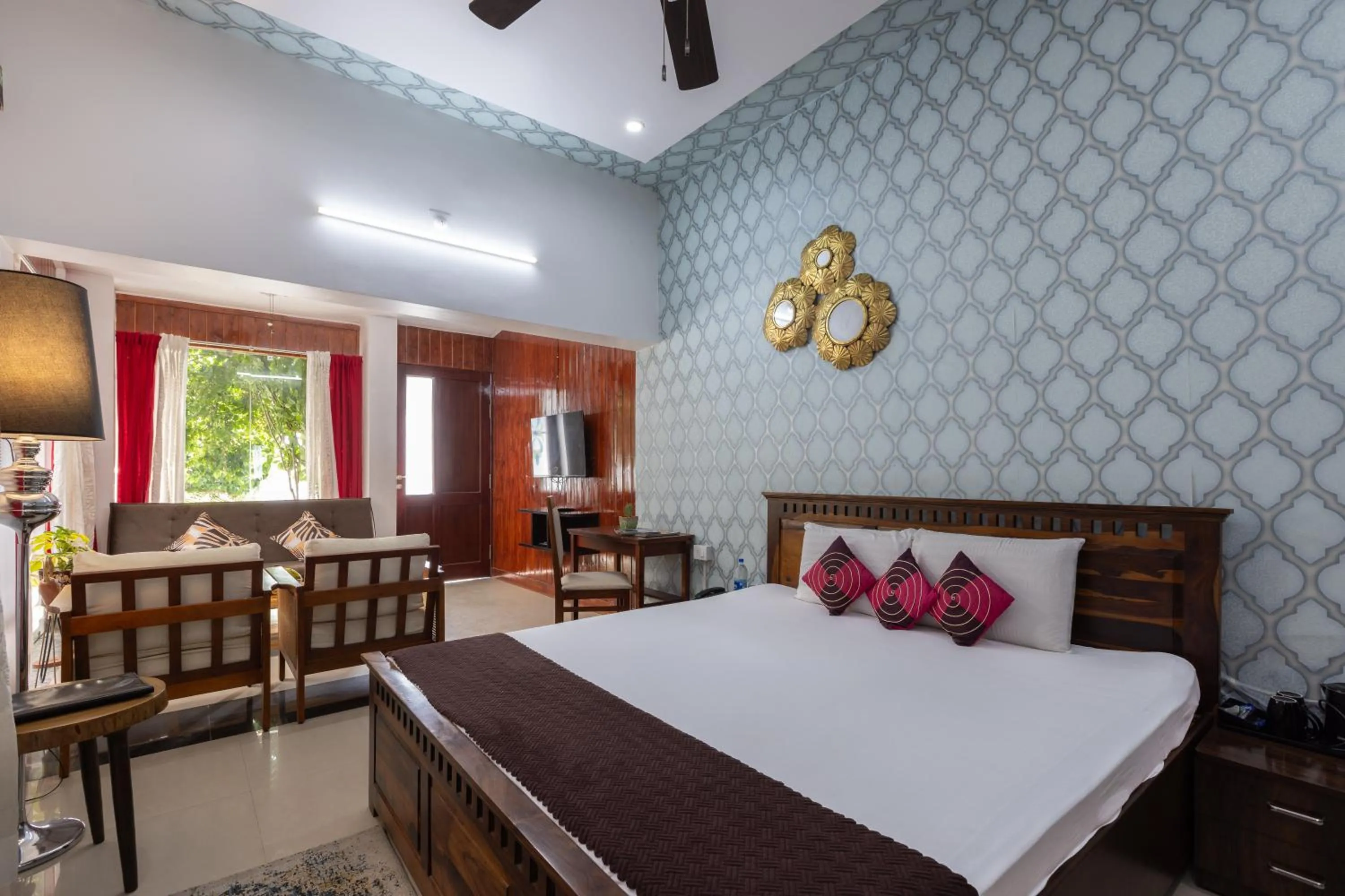 Bed in The Bougainvillea Retreat - A Luxury Private Pool Villa in Dehradun