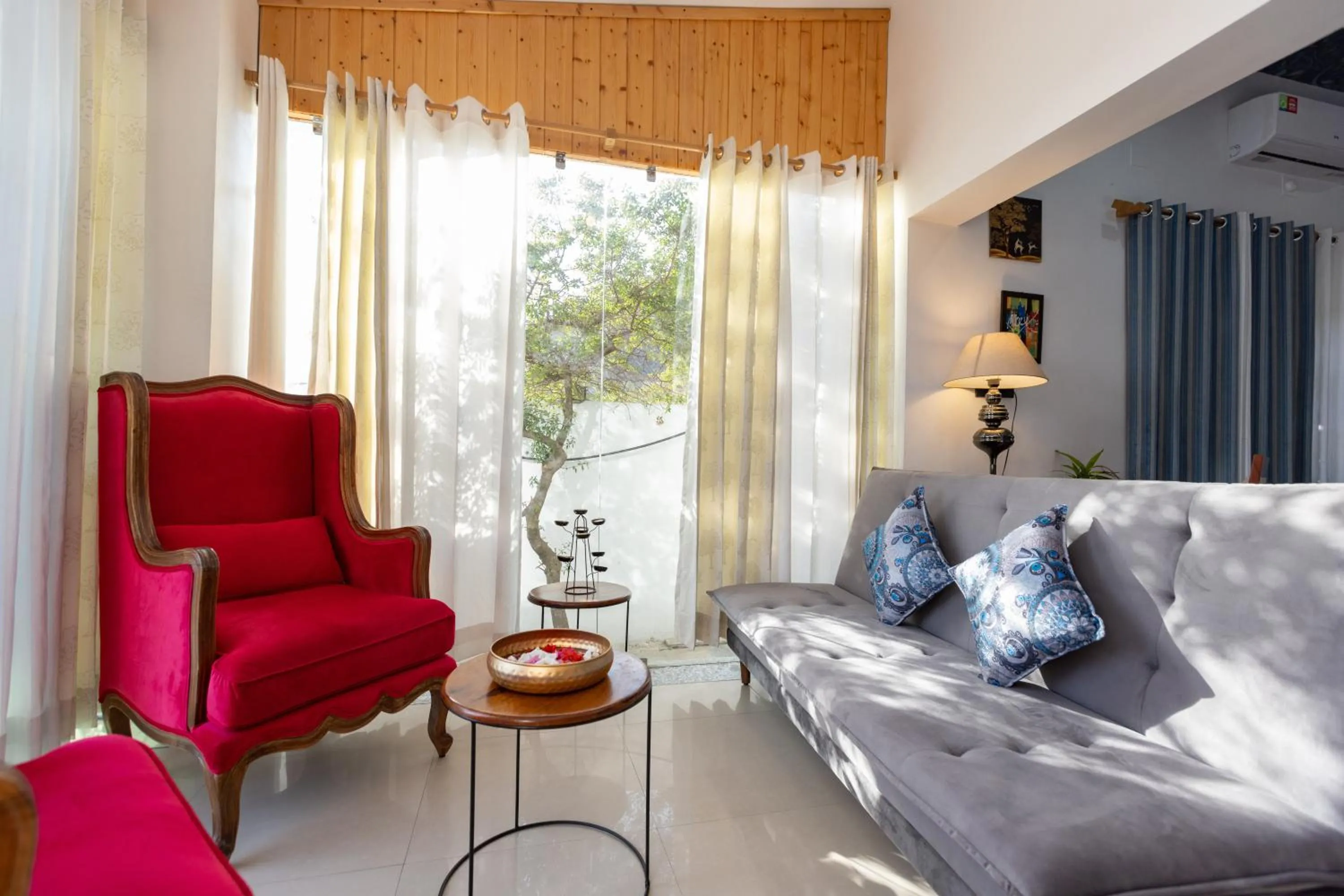Living room in The Bougainvillea Retreat - A Luxury Private Pool Villa in Dehradun