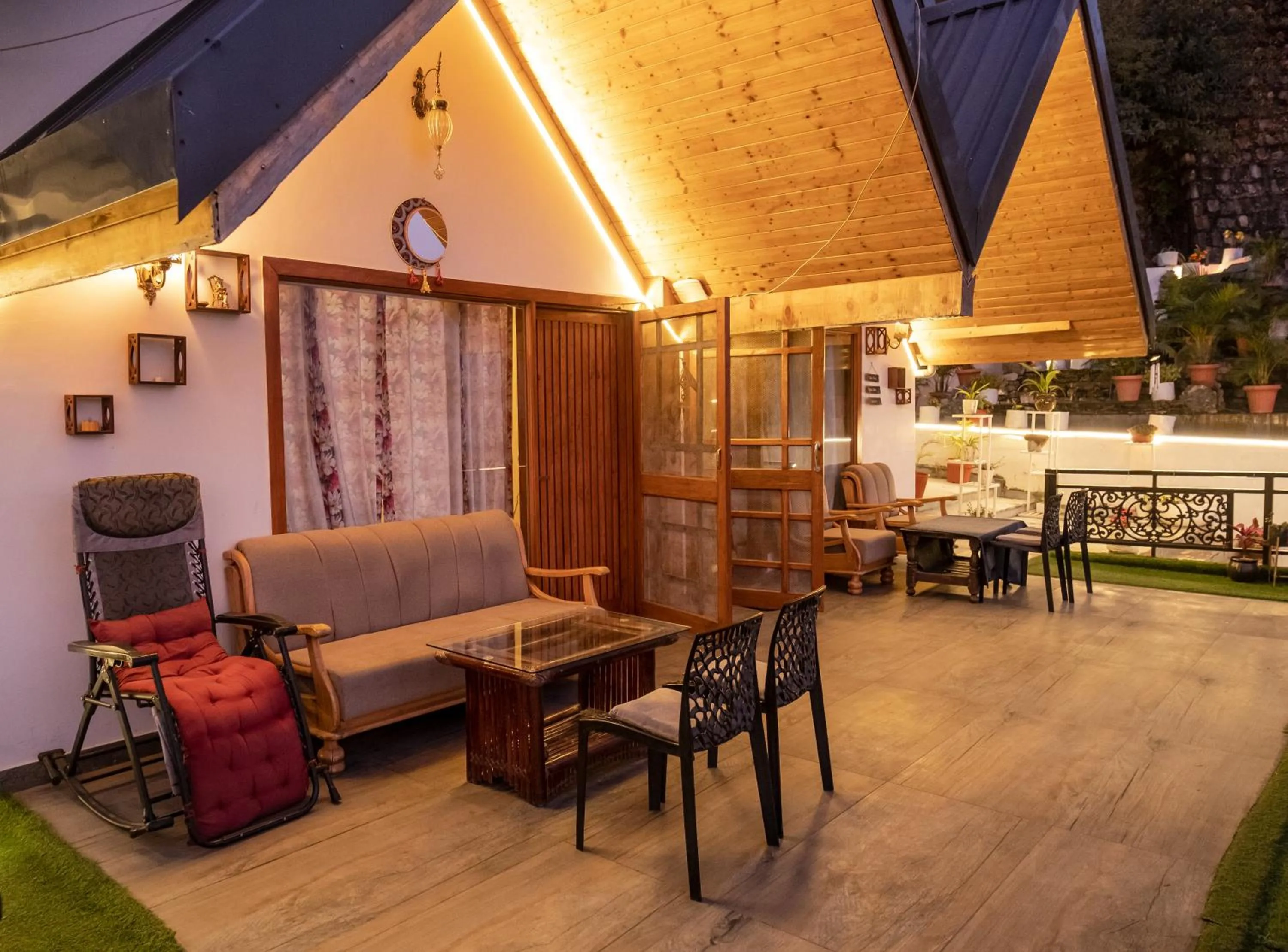 Patio in The Bougainvillea Retreat - A Luxury Private Pool Villa in Dehradun