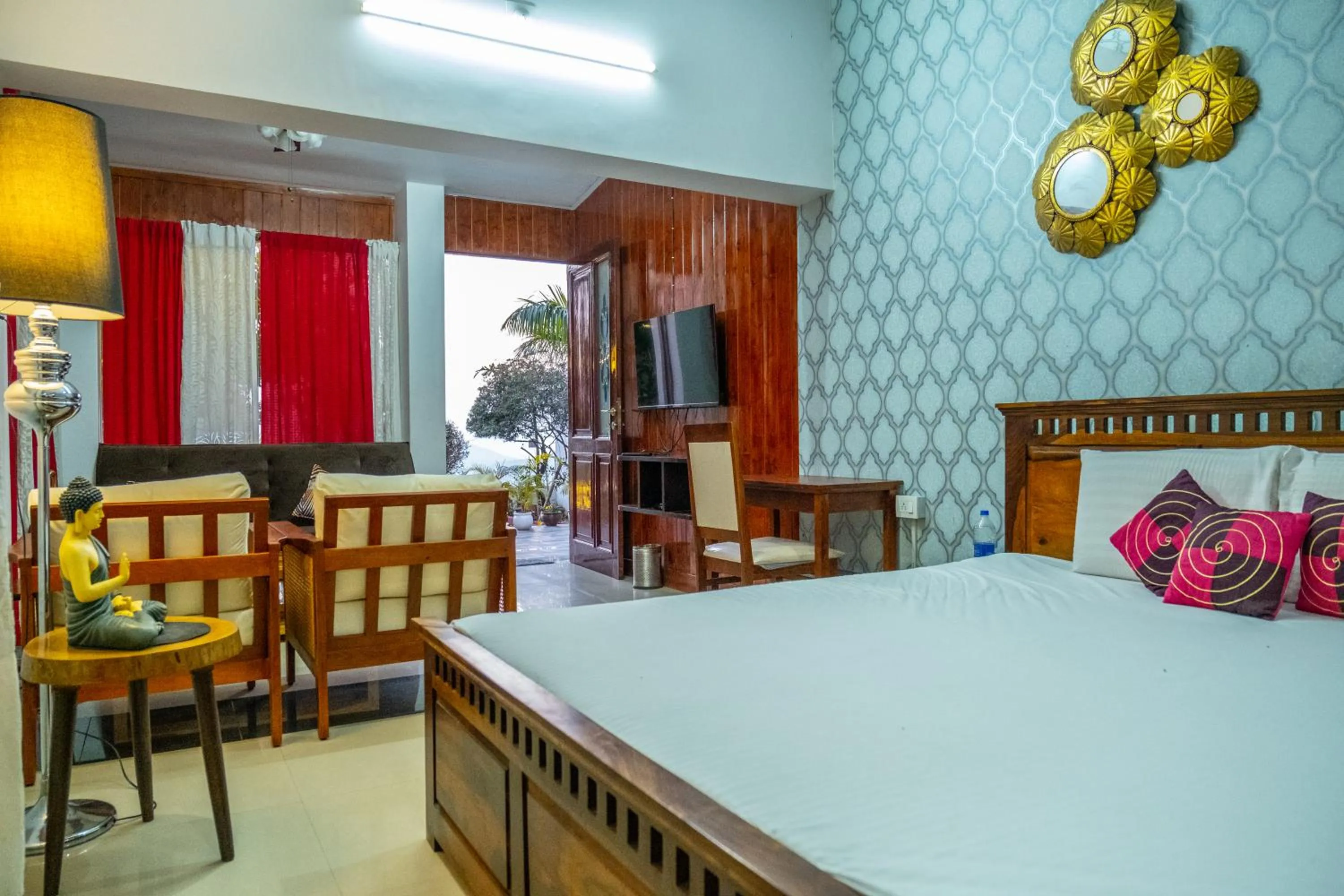 Bed in The Bougainvillea Retreat - A Luxury Private Pool Villa in Dehradun