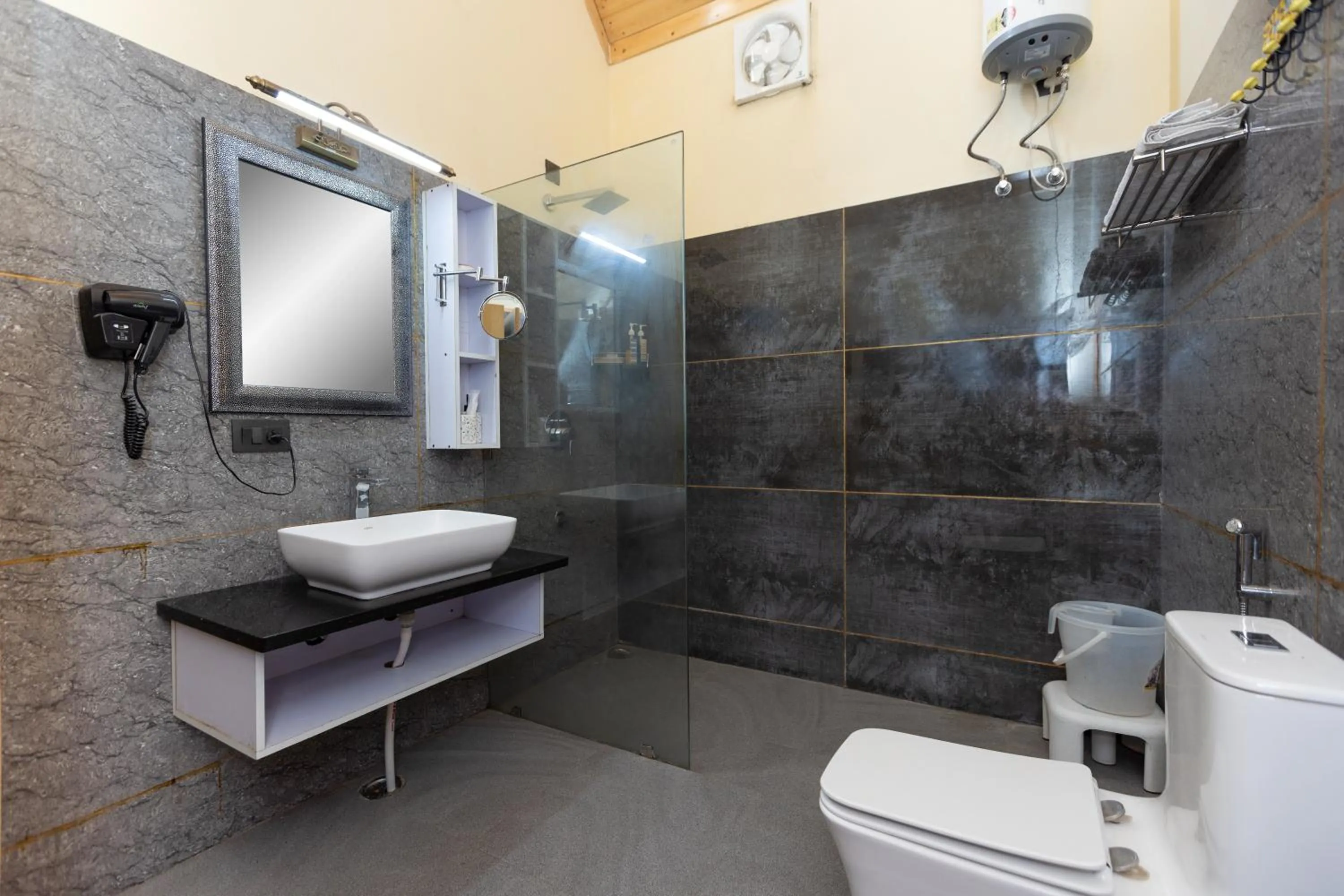 Shower in The Bougainvillea Retreat - A Luxury Private Pool Villa in Dehradun